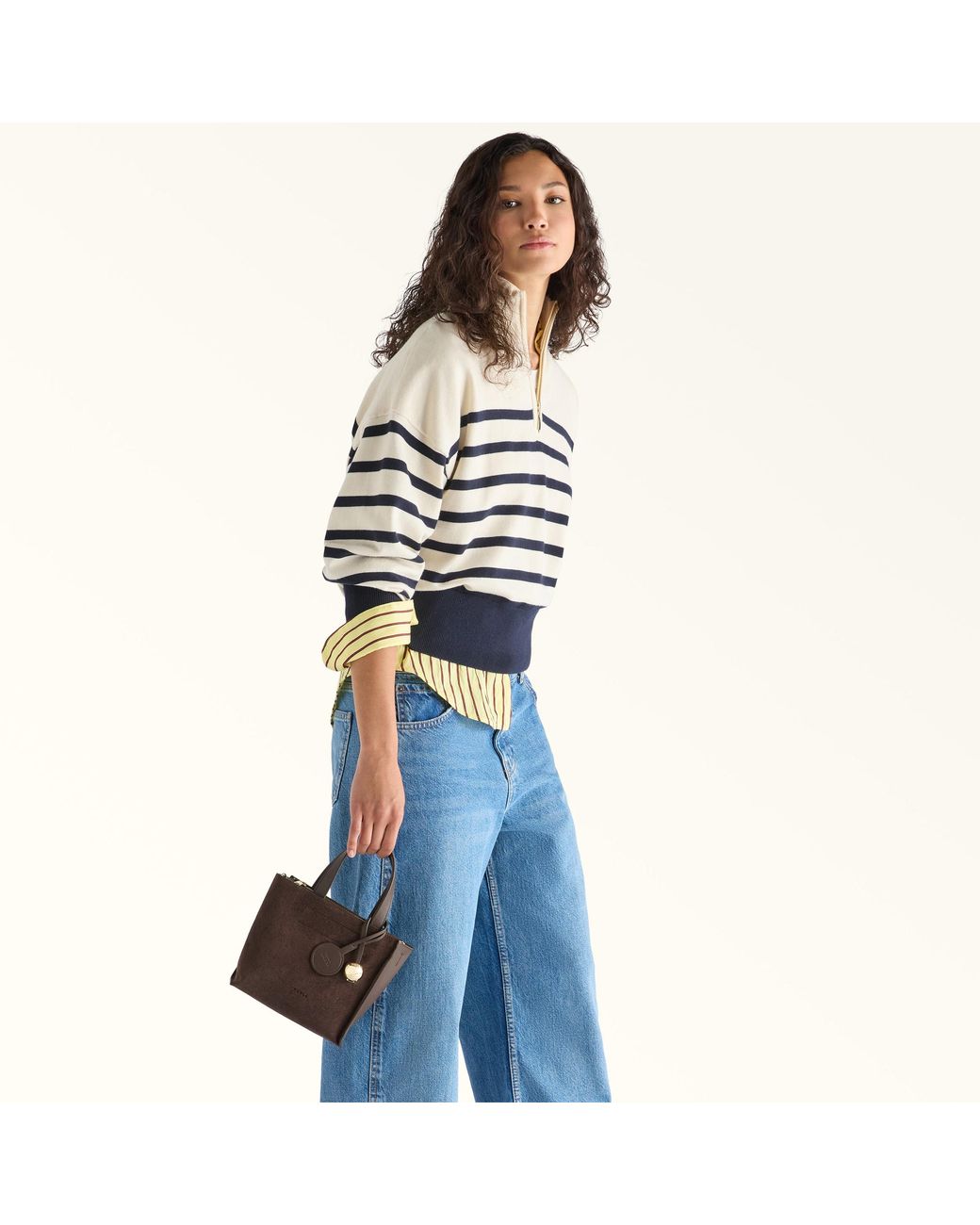 Furla Brown Divide It Tote Mini Toni Espresso Suede + Sidney Calf Leather