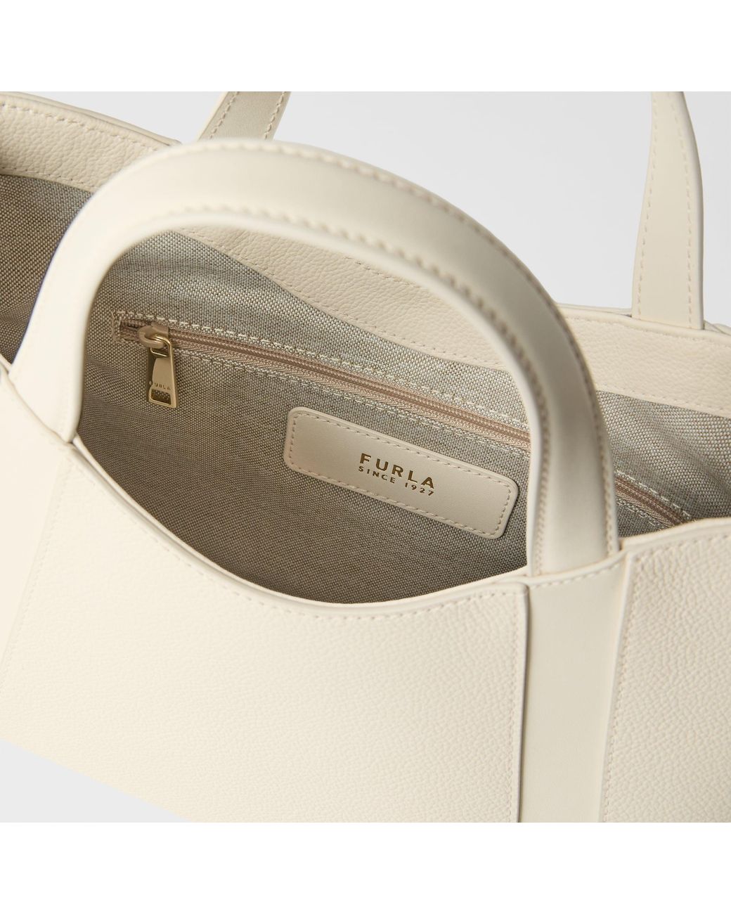 Furla Natural Goccia Shoulder Bag Panna Night Calf Leather + Sidney Calf Leather