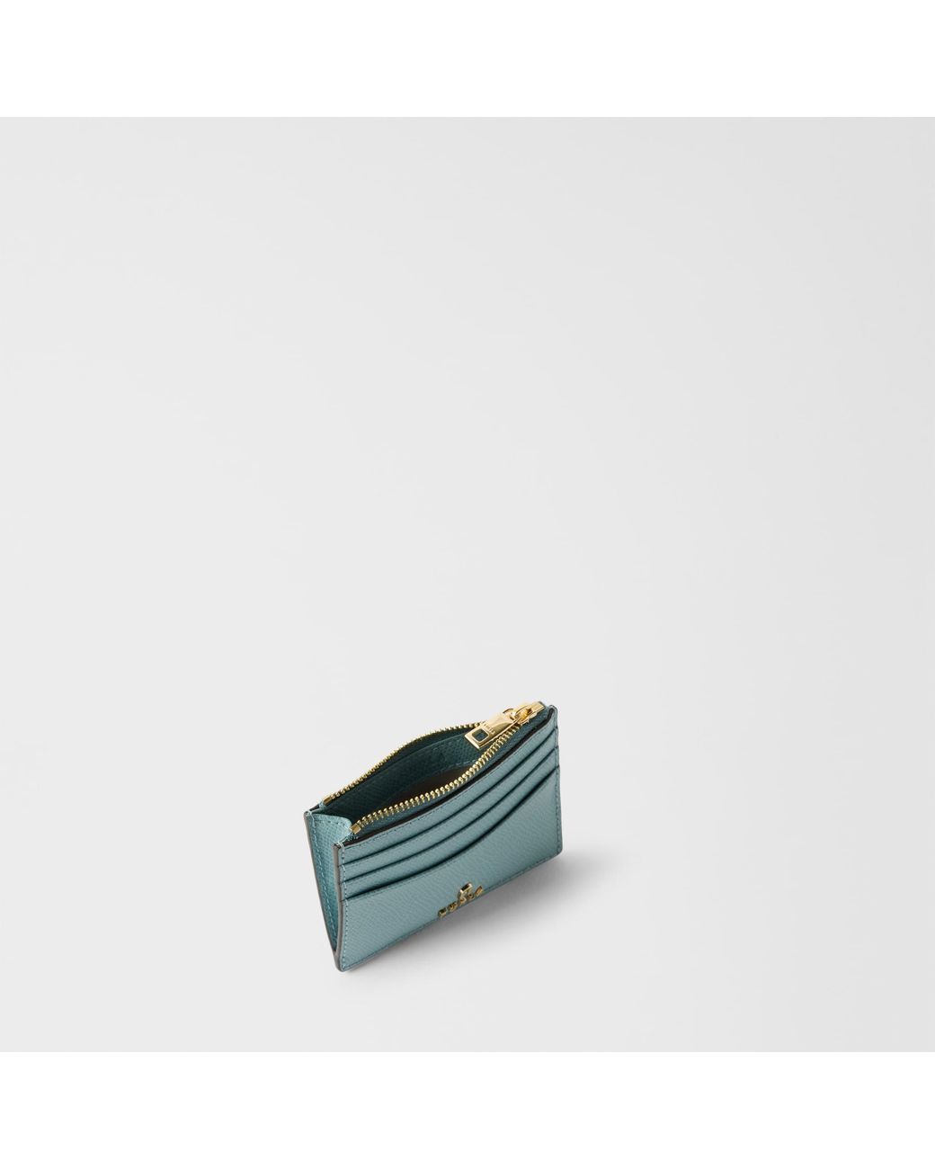 Furla Blue Camelia Card Case Cloud Textured Leather