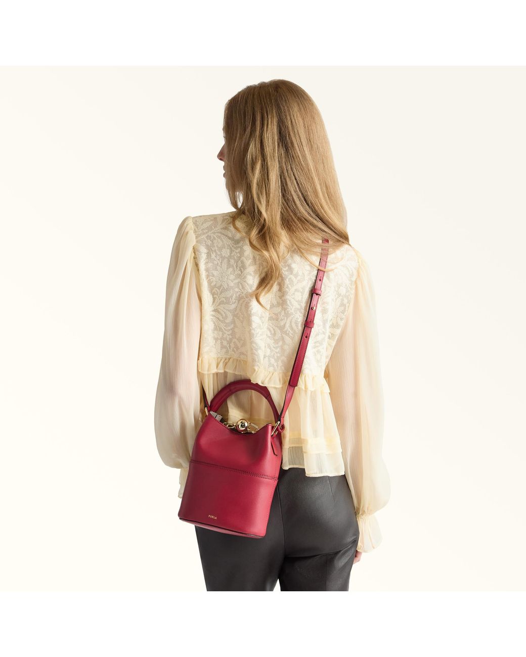 Furla Red Sfera Mini Bag Lacca Napoli Double Calf Leather