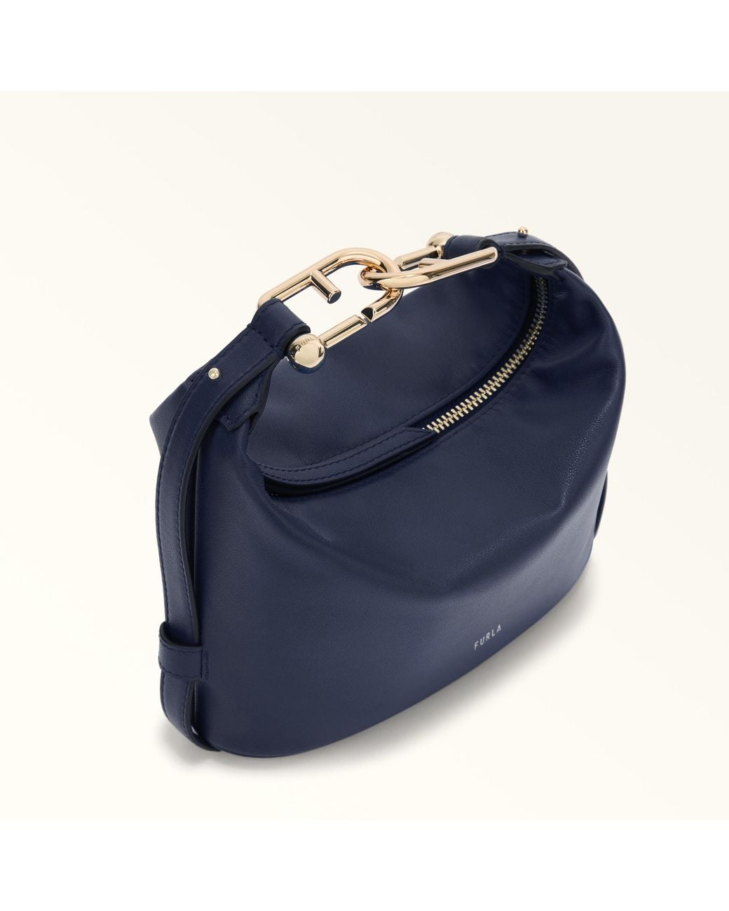 Furla Blue Nuvola Mini Bag Mediterraneo Claris Lux Calf Leather