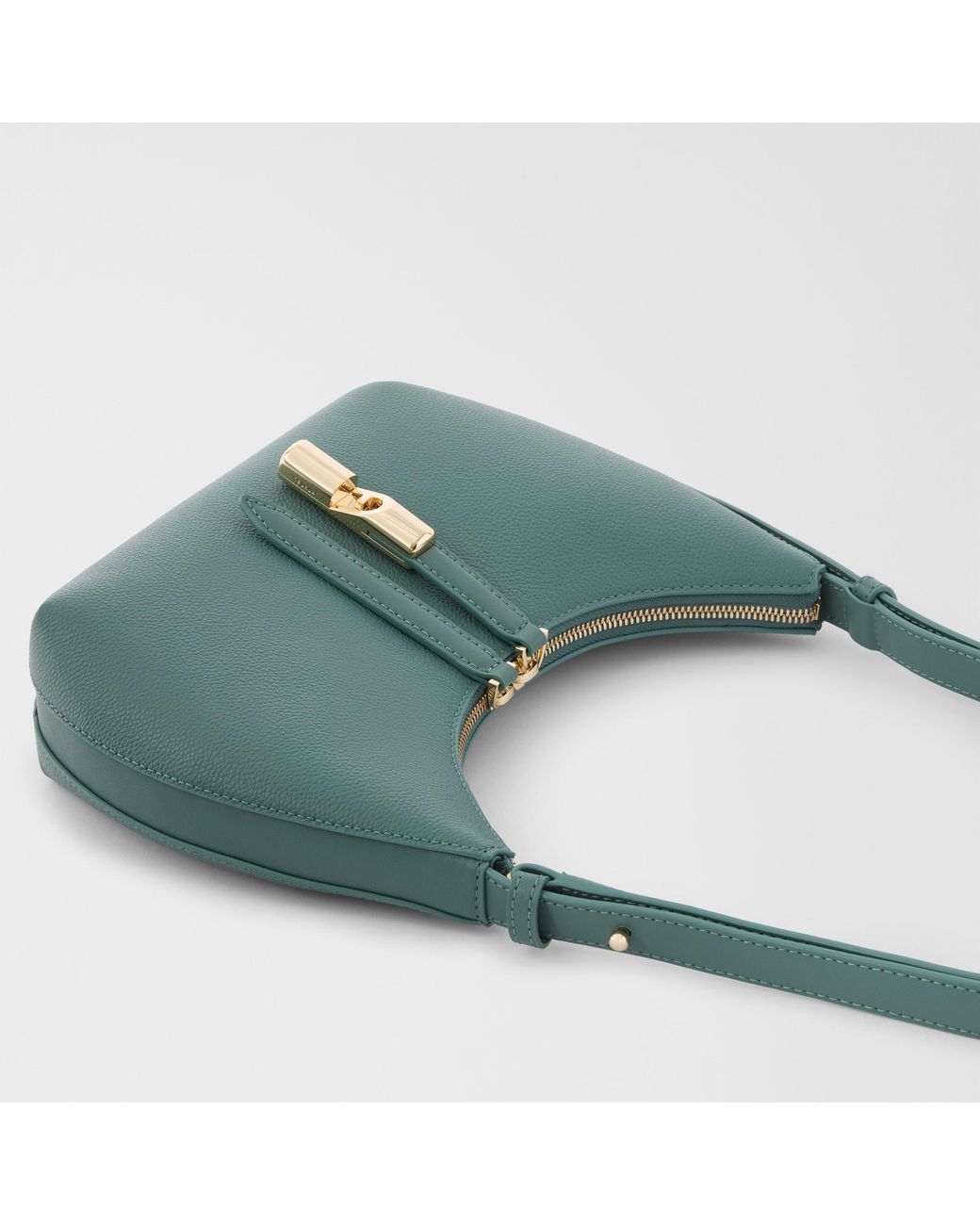 Furla Green Goccia Shoulder Bag Edera Night Calf Leather + Sidney Calf Leather