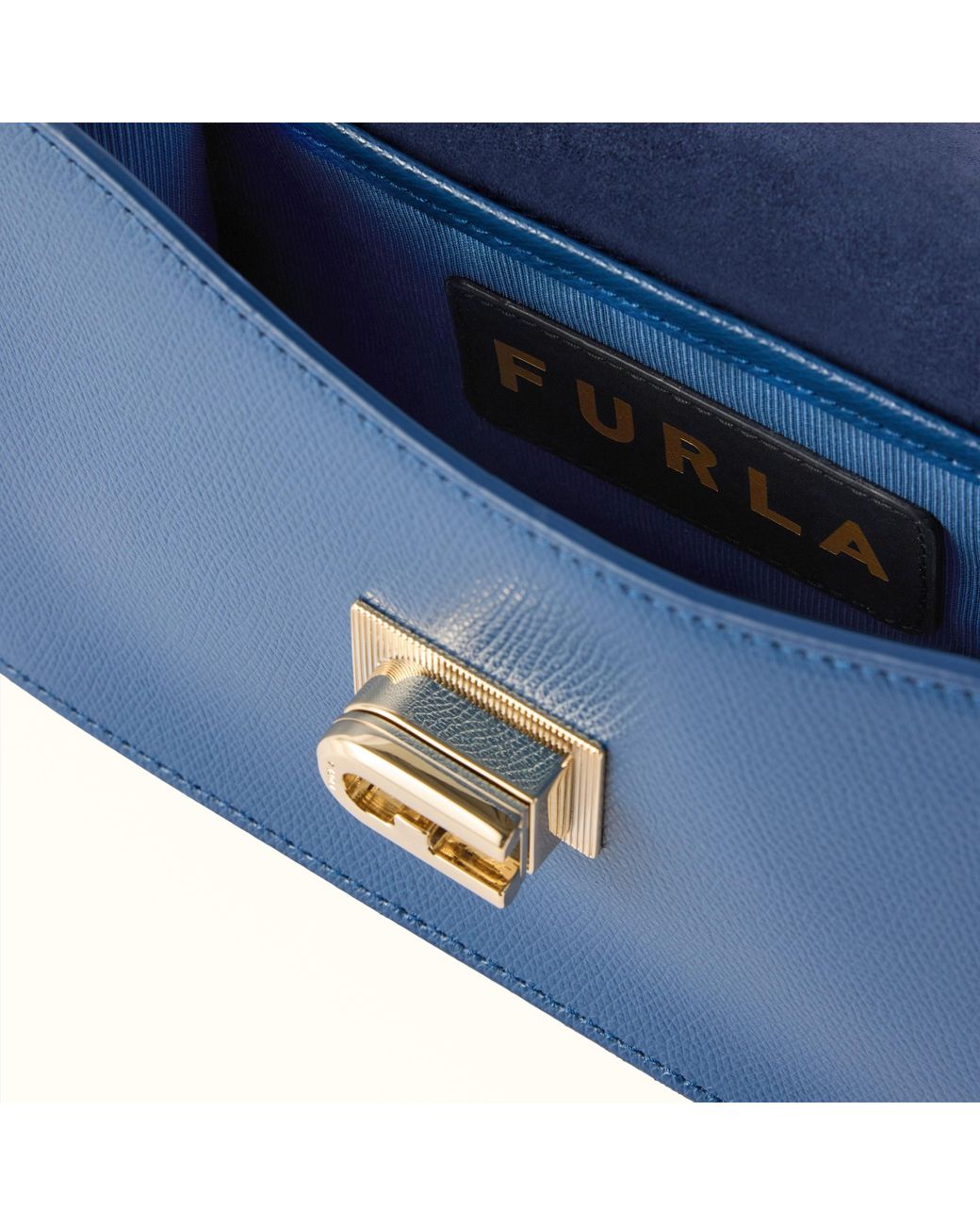 Furla Blue 1927 Crossbody Mini Textured Leather