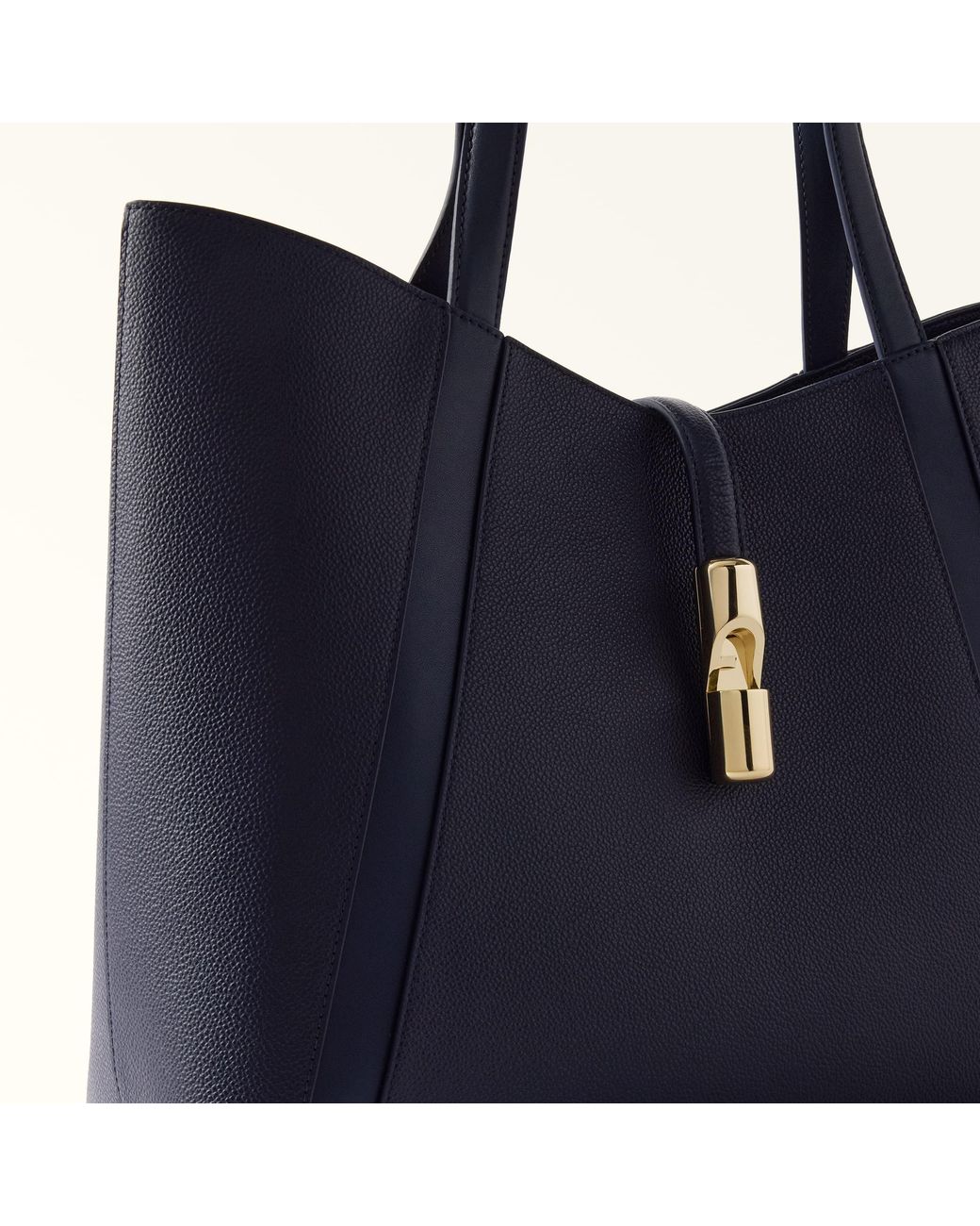 Furla Blue Goccia Tote Ink Night Calf Leather + Sidney Calf Leather