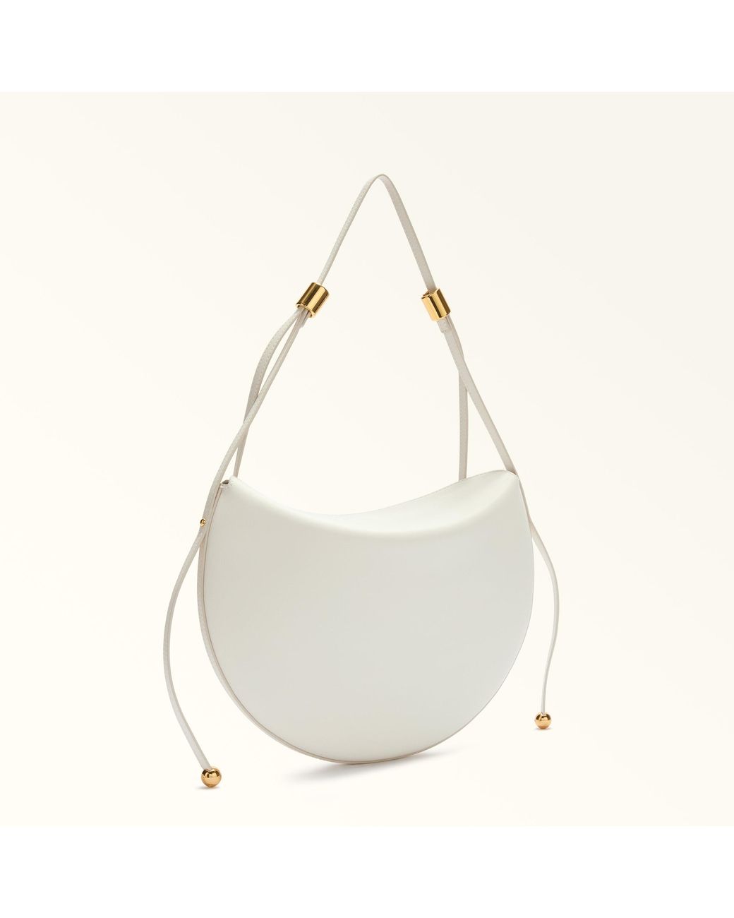 Furla White Moonstone Shoulder Bag S Panna Sidney Calf Leather