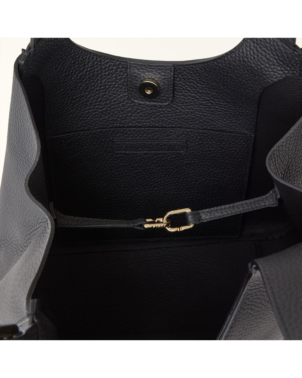 Furla Black Dora Tote Nero Nisos Double Grained Leather