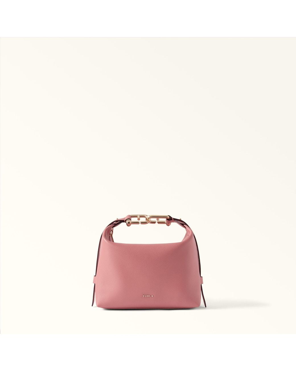 Furla Pink Tonie Shoulder Bag Xl Rosewood Ares Soft Textured Leather