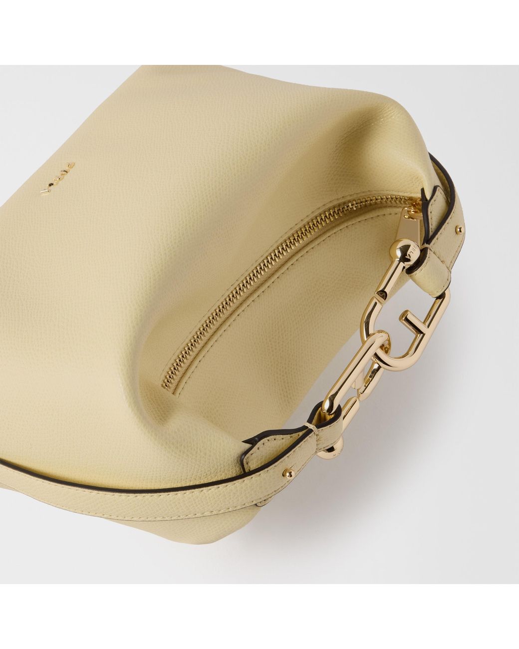 Furla Natural Tonie Shoulder Bag Cremino Ares Soft Textured Leather