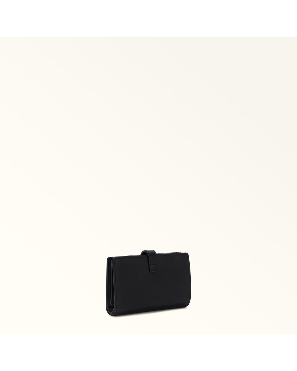 Furla Black Flow Compact Wallet Nero Claris Lux Calf Leather