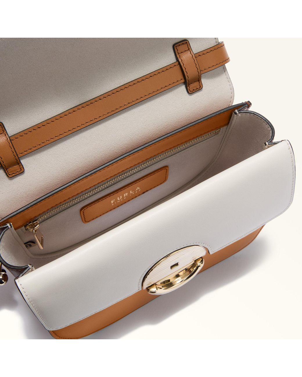 Furla Blue Sfera Crossbody Mini Amatore Elaphe Lux Leather + Soft Calf Leather