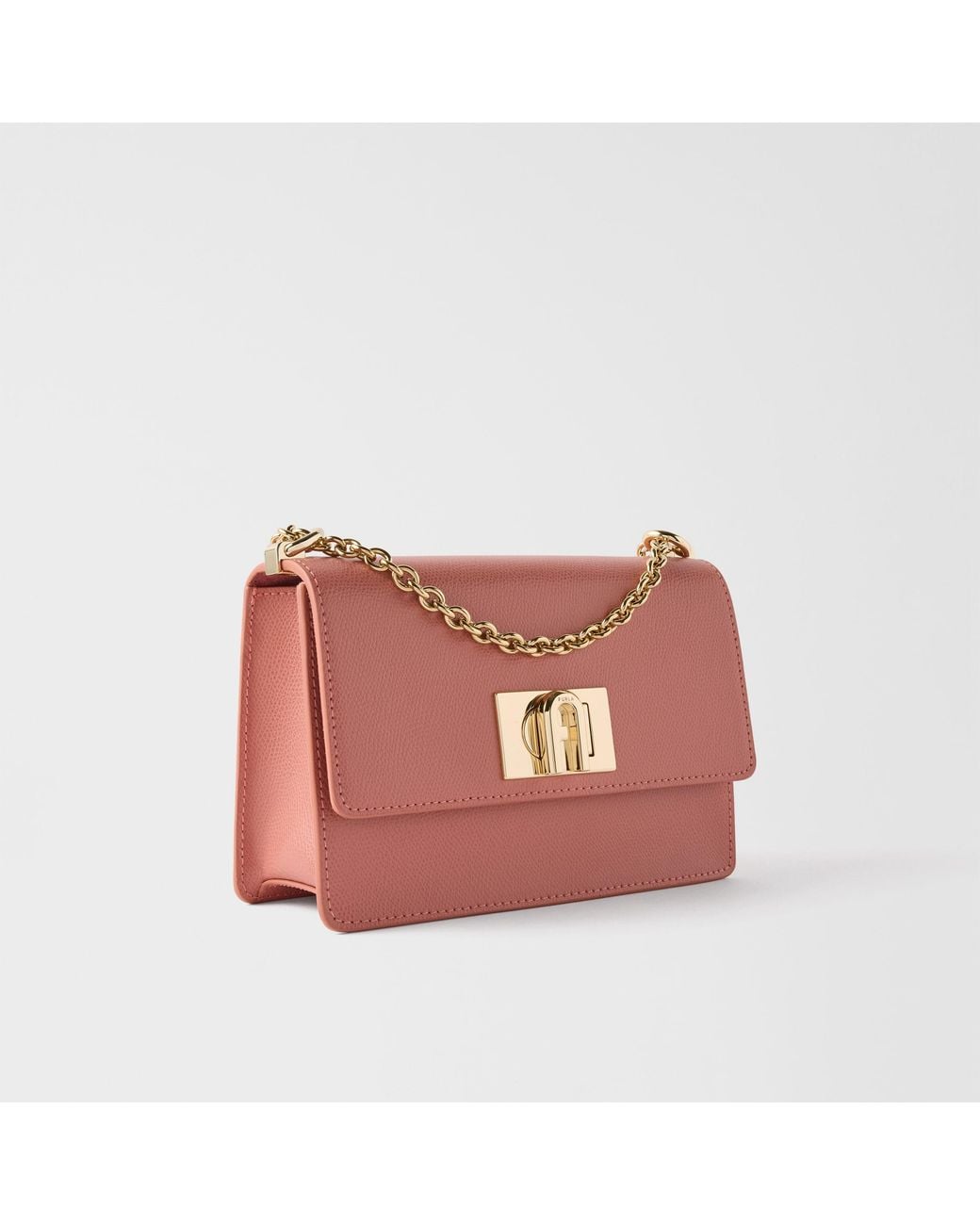 Furla Pink 1927 Crossbody Mini Rosewood Textured Leather