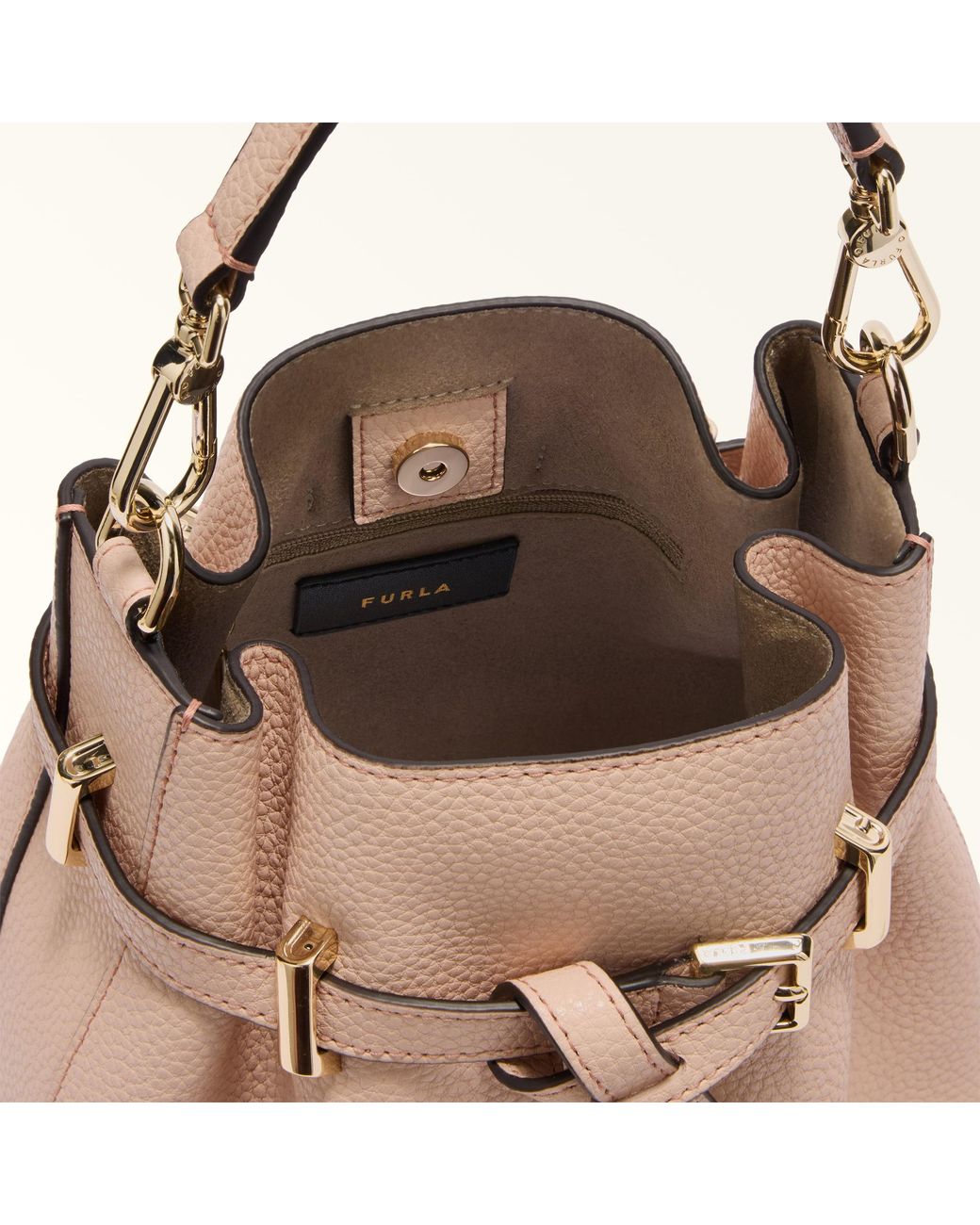 Furla Natural Aura Mini Bag Anemone Keria Grained Calf Leather