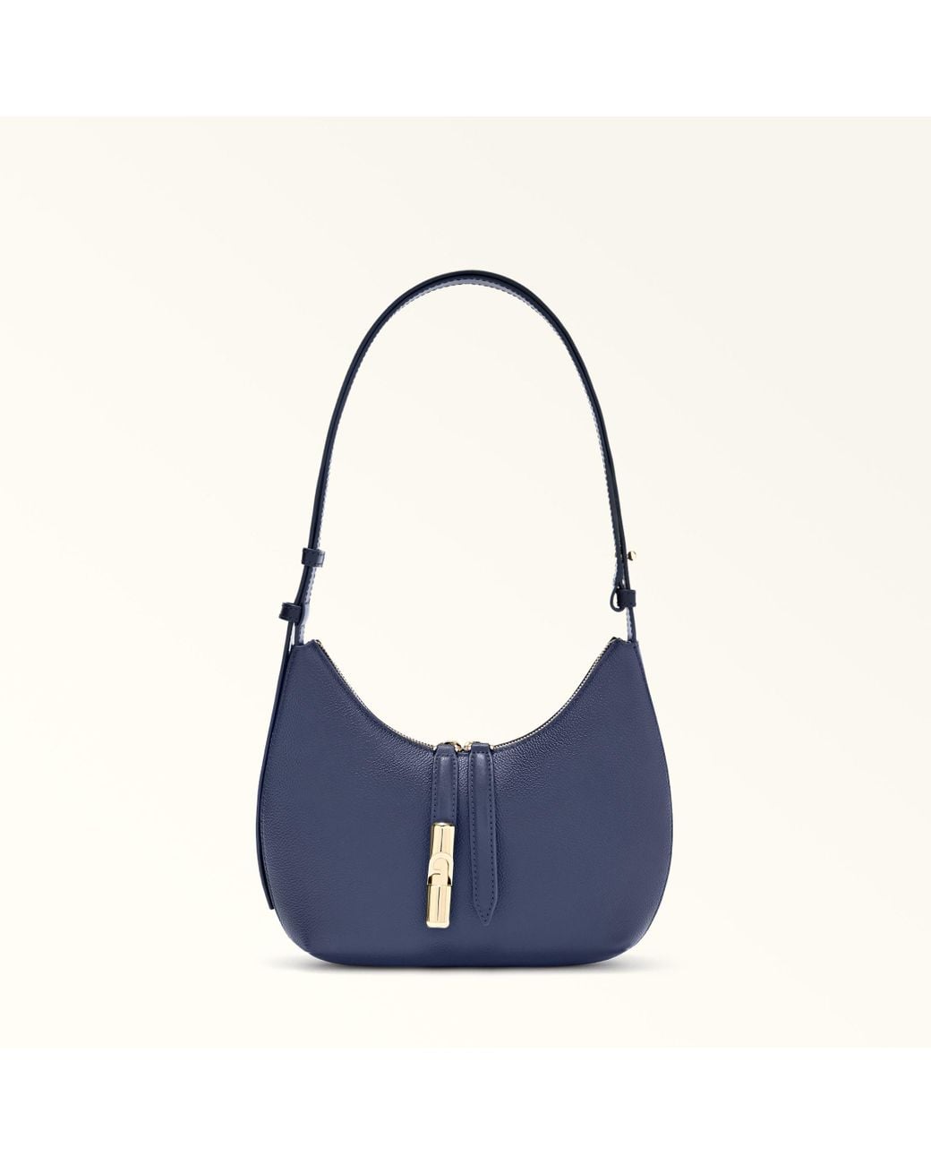 Furla Blue Goccia Shoulder Bag Blu Reale Night Calf Leather + Sidney Calf Leather