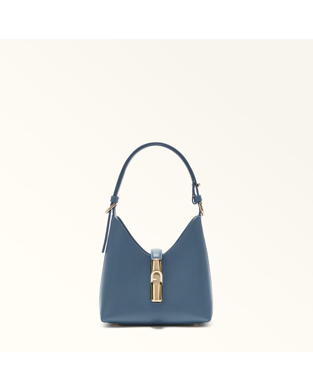 Furla Blue Iride Mini Bag Grigio Blu Textured Leather