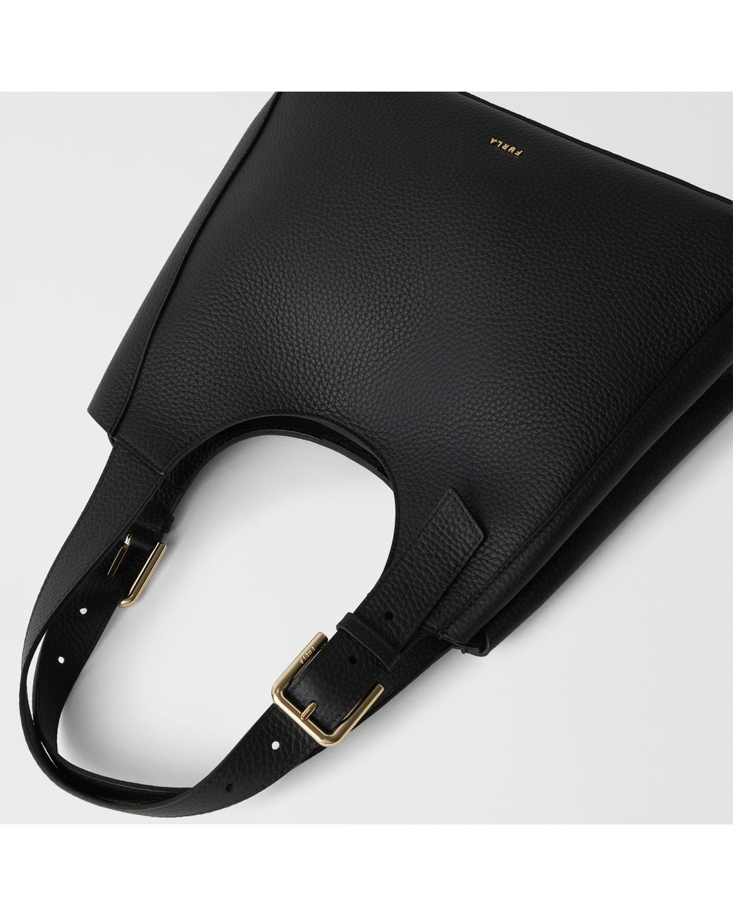 Furla Black Dora Tote Nero Nisos Double Grained Leather