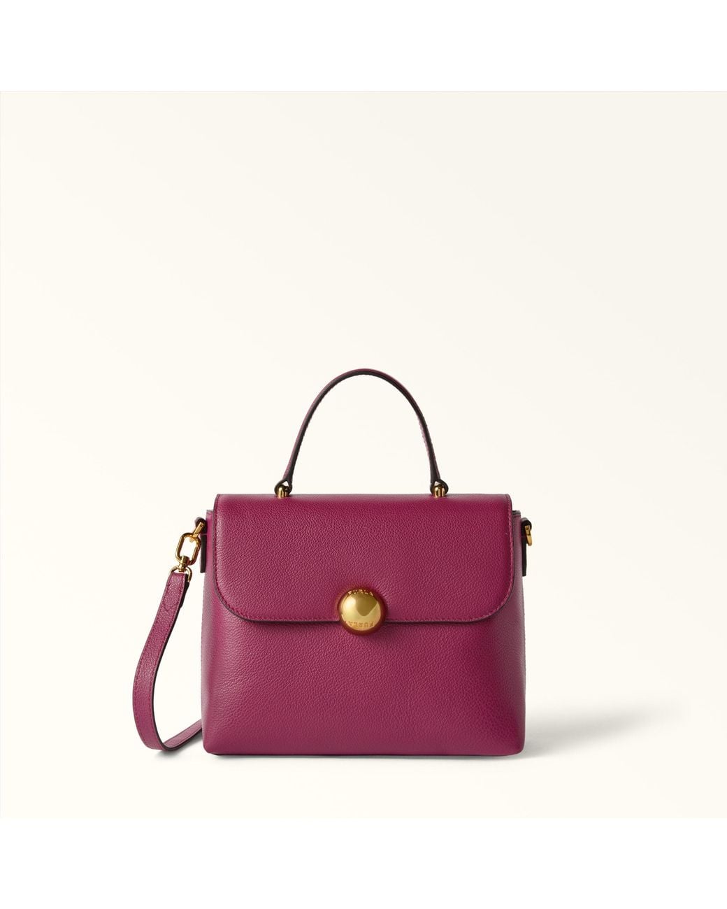 Furla Purple Moonlight Top Handle Rododendro Night Calf Leather