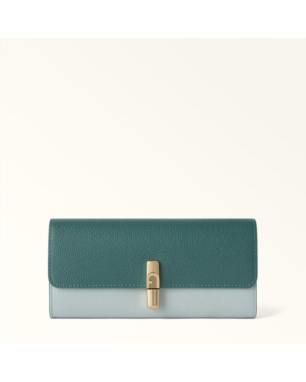Furla Green Iride Continental Wallet Edera Textured Leather