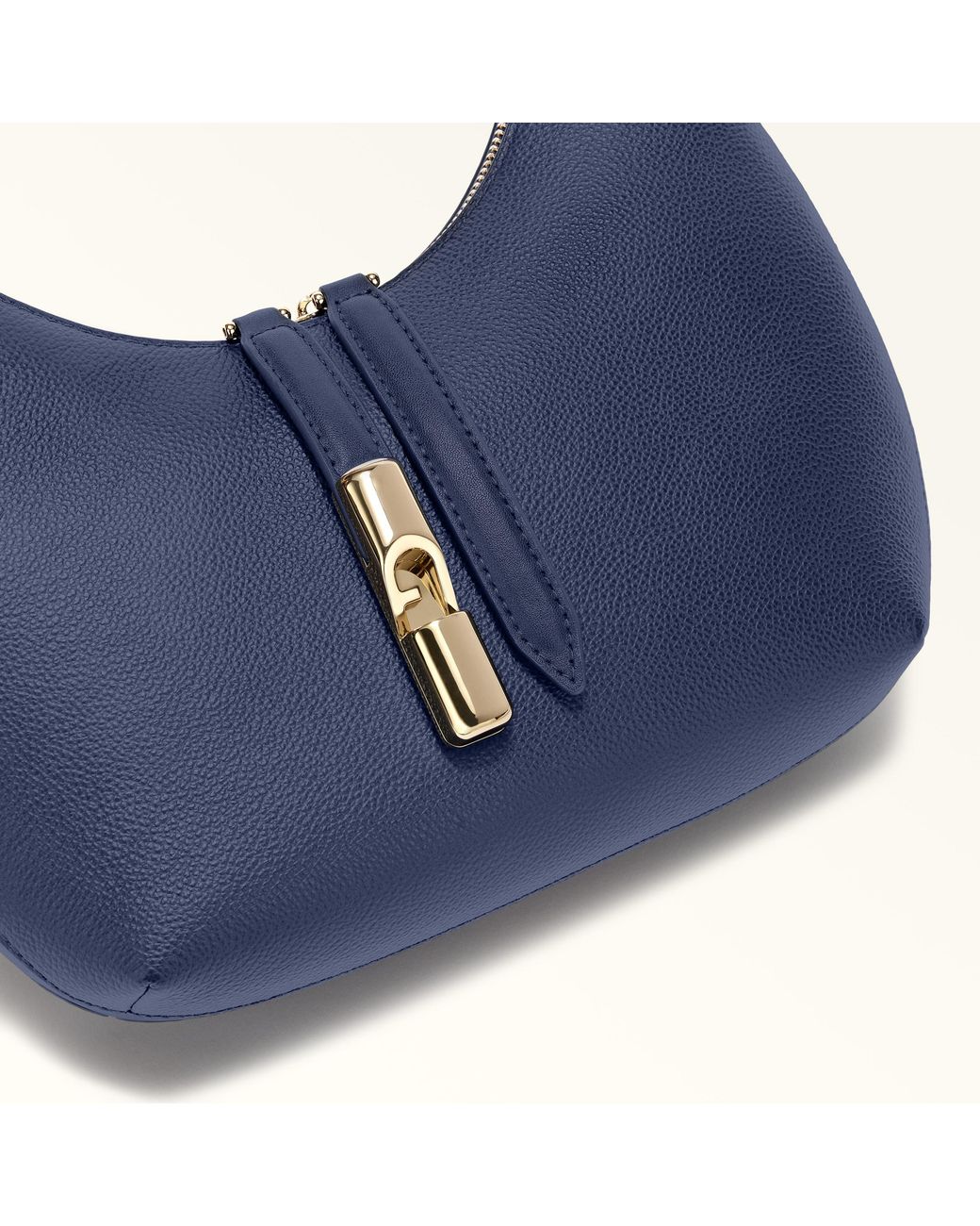 Furla Blue Goccia Shoulder Bag Blu Reale Night Calf Leather + Sidney Calf Leather