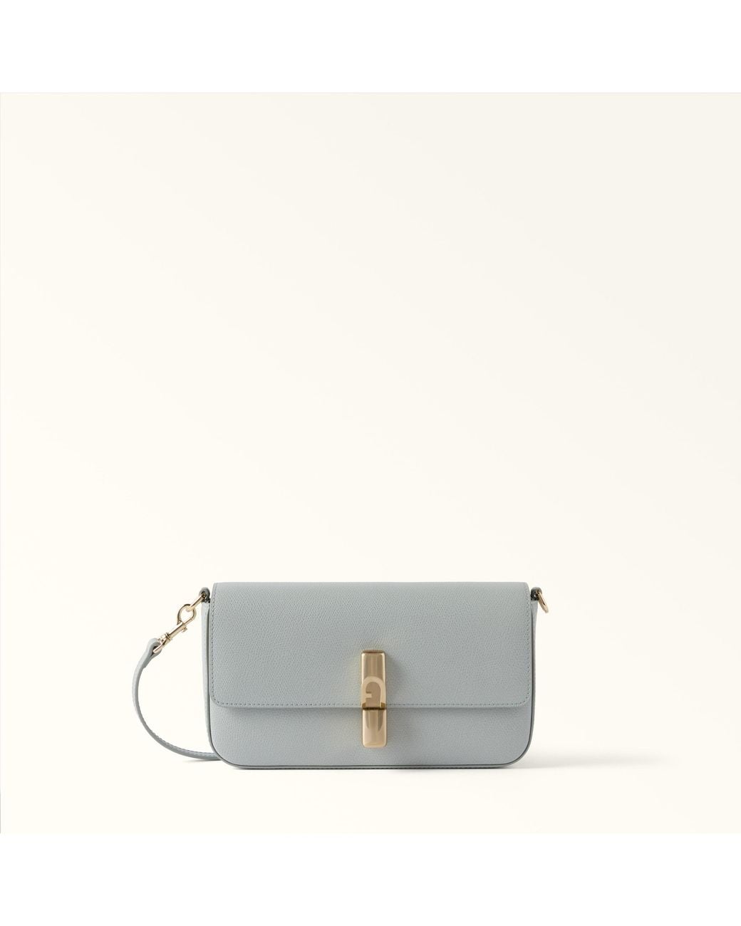 Furla Gray Iride Crossbody Nebbia Textured Leather