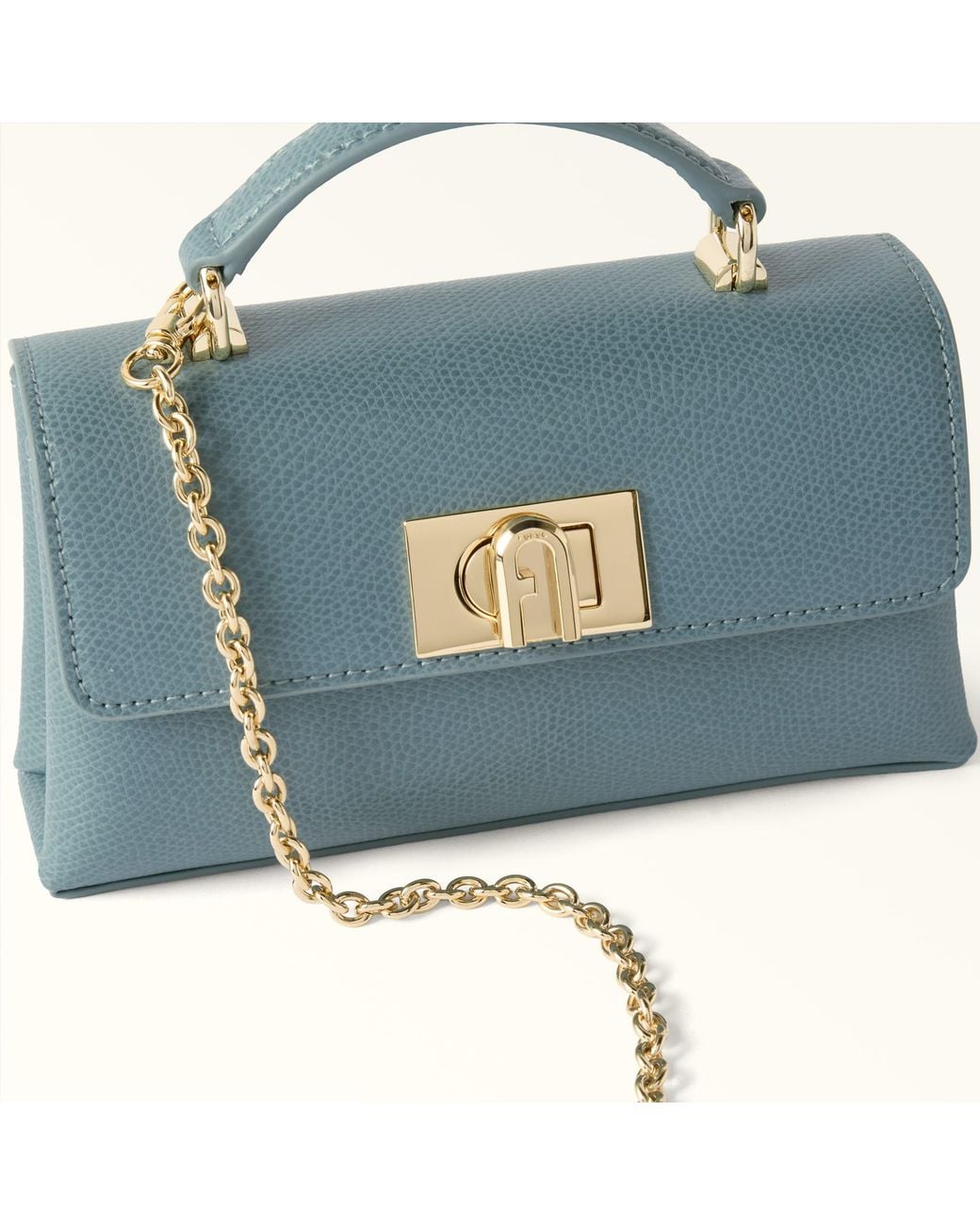 Furla Blue 1927 Mini Bag Cloud Textured Leather