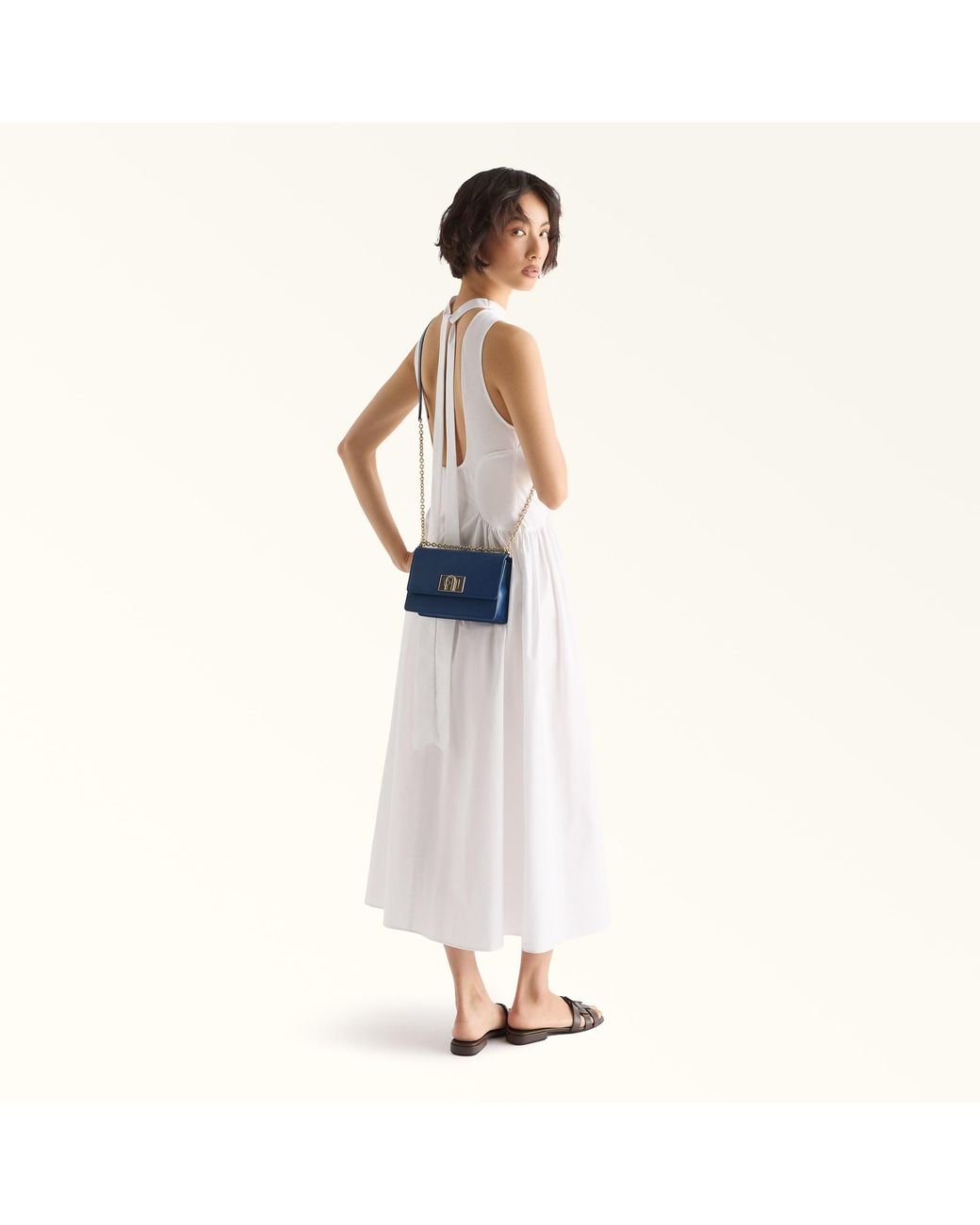 Furla Blue 1927 Crossbody Mini Textured Leather