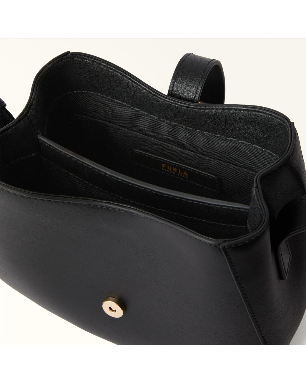 Furla Black Dora Bucket Bag Nero Sidney Calf Leather
