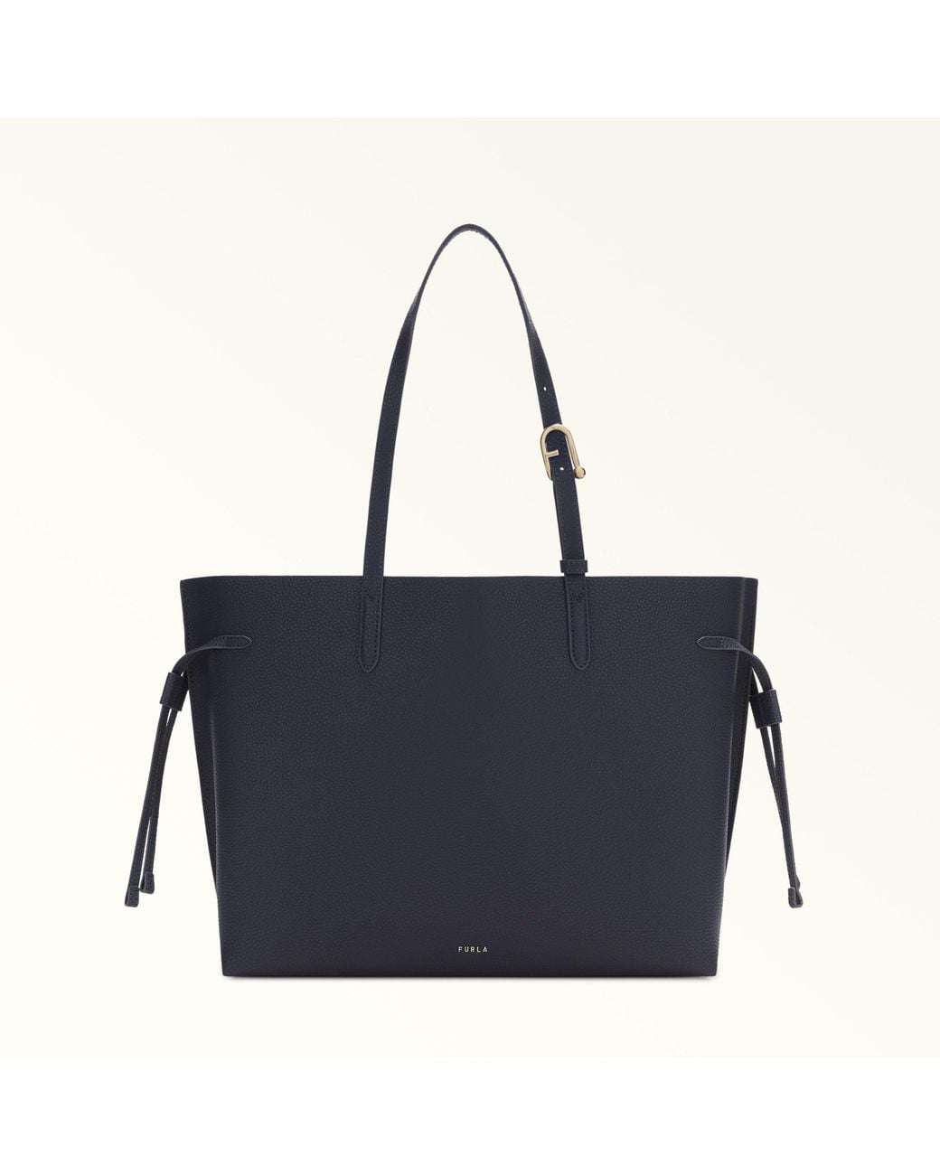 Furla Ava Tote Ink Double Pebble Calf Leather in Blue | Lyst