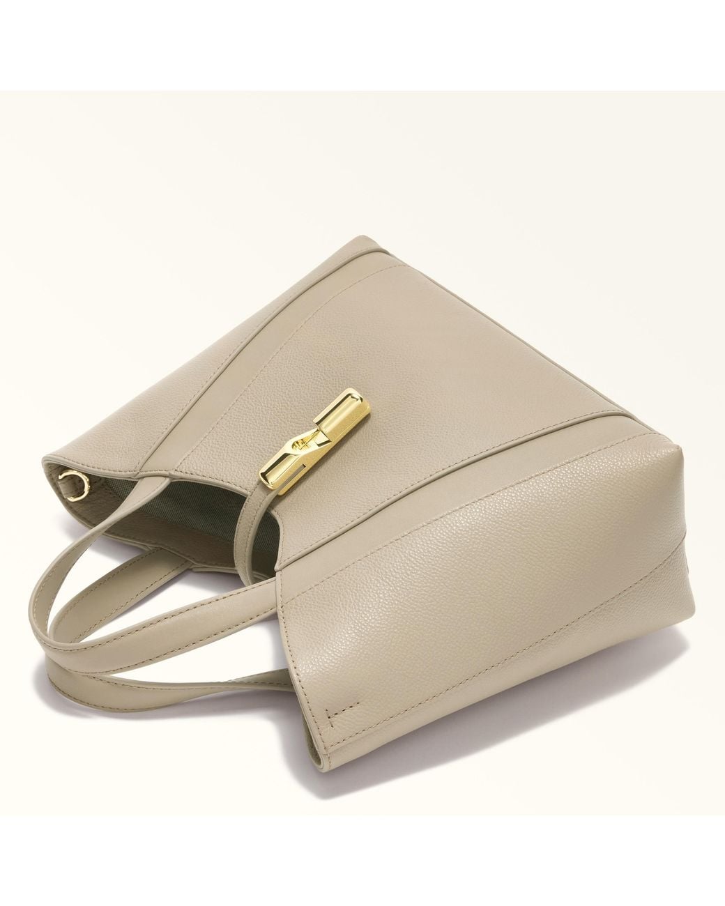 Furla Natural Goccia Tote Linen Night Calf Leather + Sidney Calf Leather