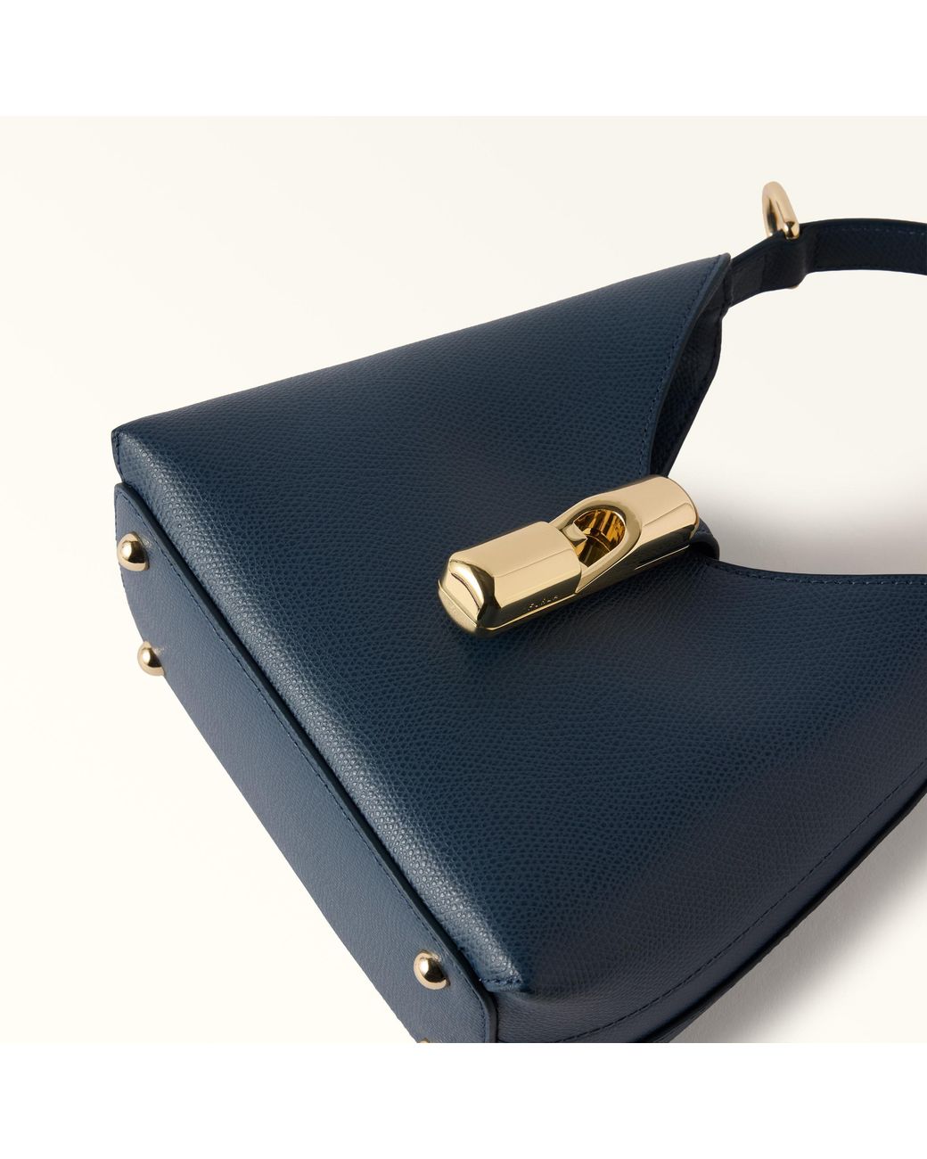 Furla Blue Iride Mini Bag Grigio Blu Textured Leather