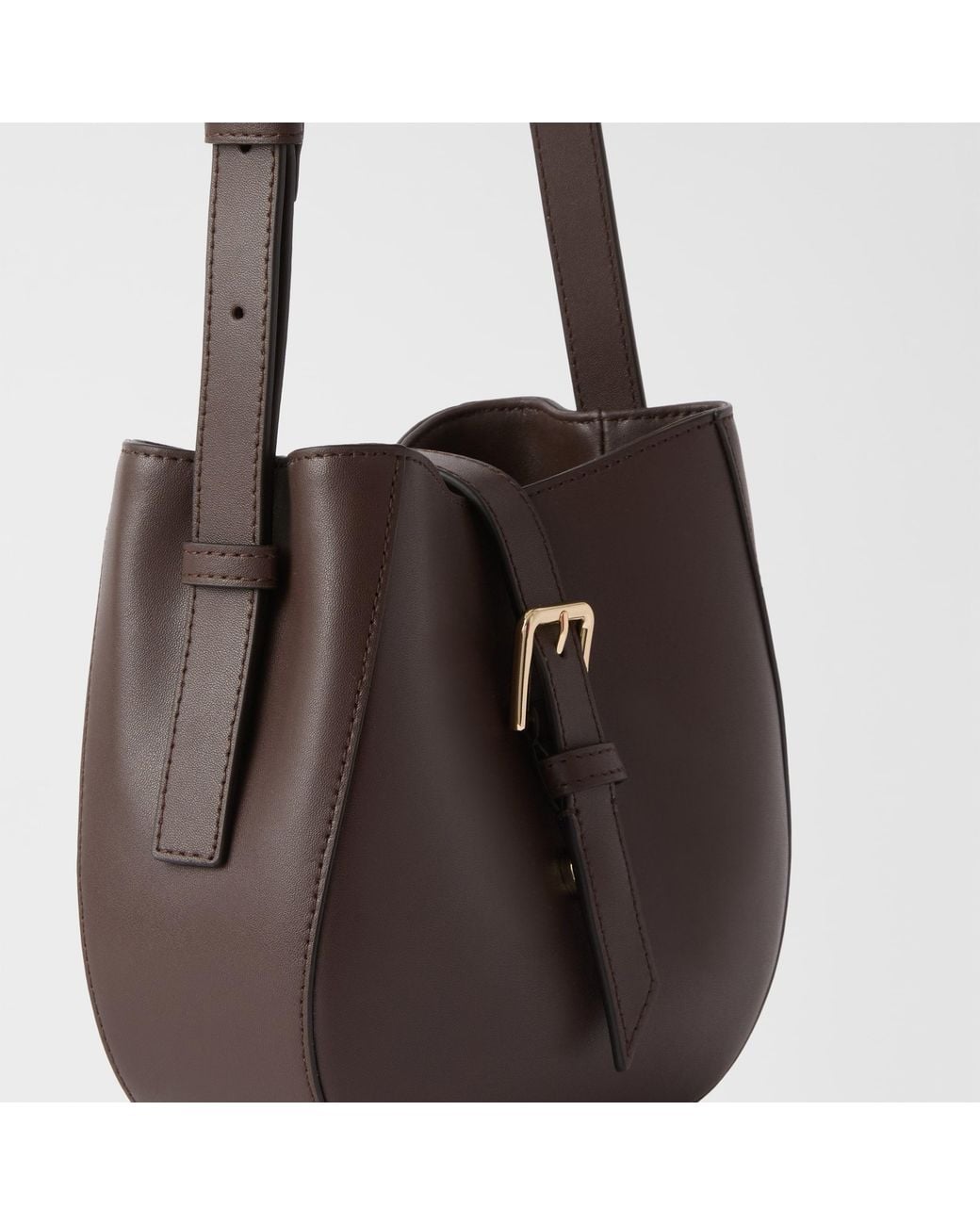 Furla Brown Dora Bucket Bag Cioccolato Sidney Calf Leather