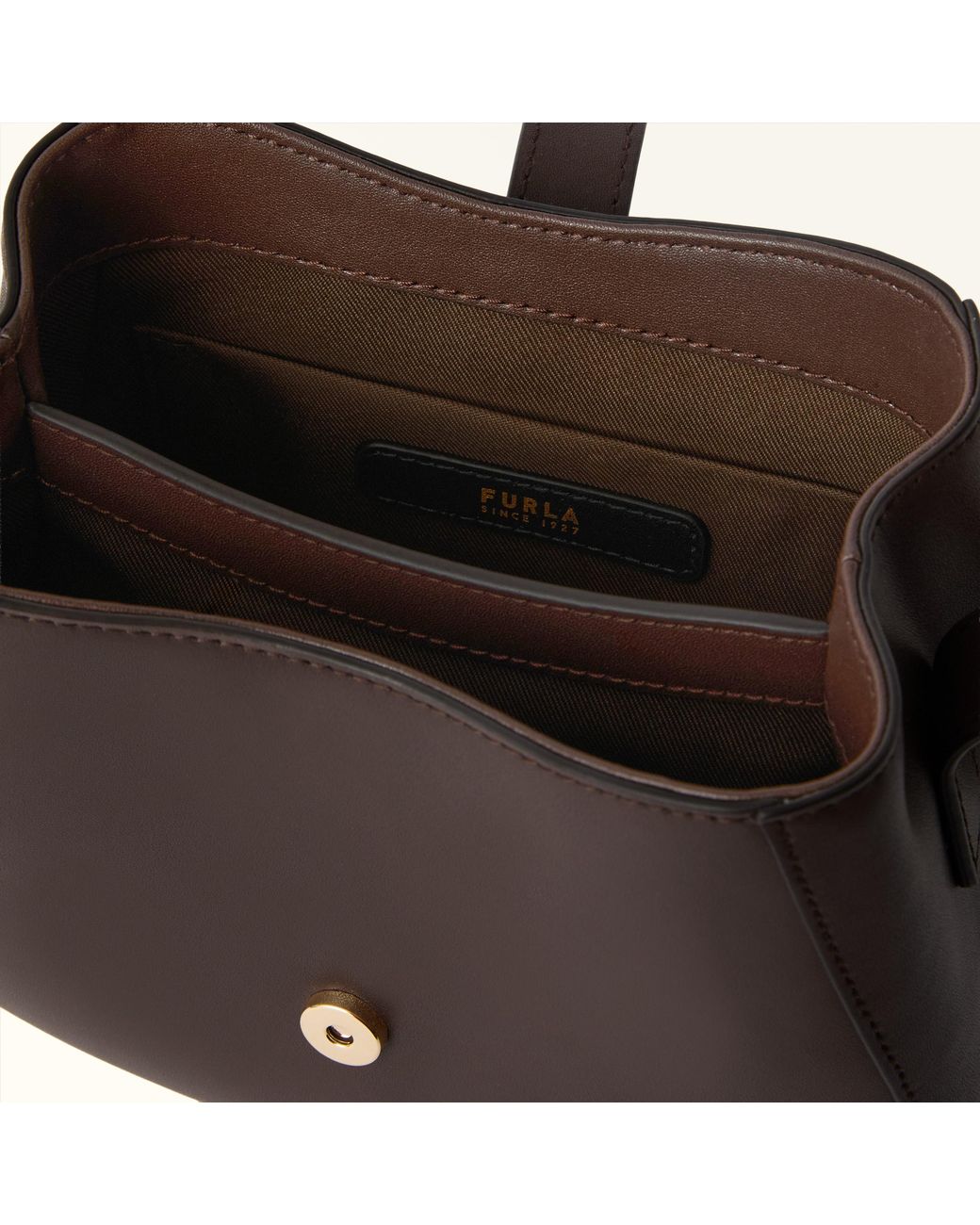 Furla Brown Dora Bucket Bag Cioccolato Sidney Calf Leather