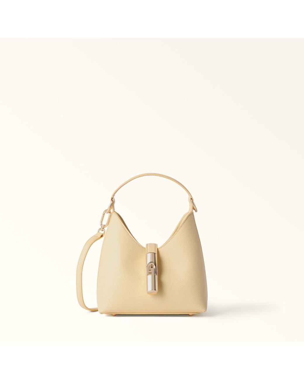 Furla Natural Iride Mini Bag Cremino Textured Leather