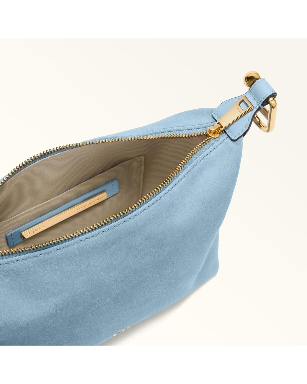 Furla Blue Tonie Mini Bag Xl Toni Carta Da Zucchero Suede
