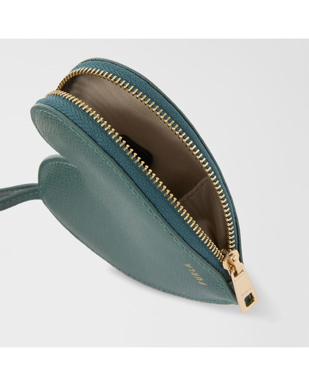 Furla Green Laura Coin Case S Edera Textured Leather