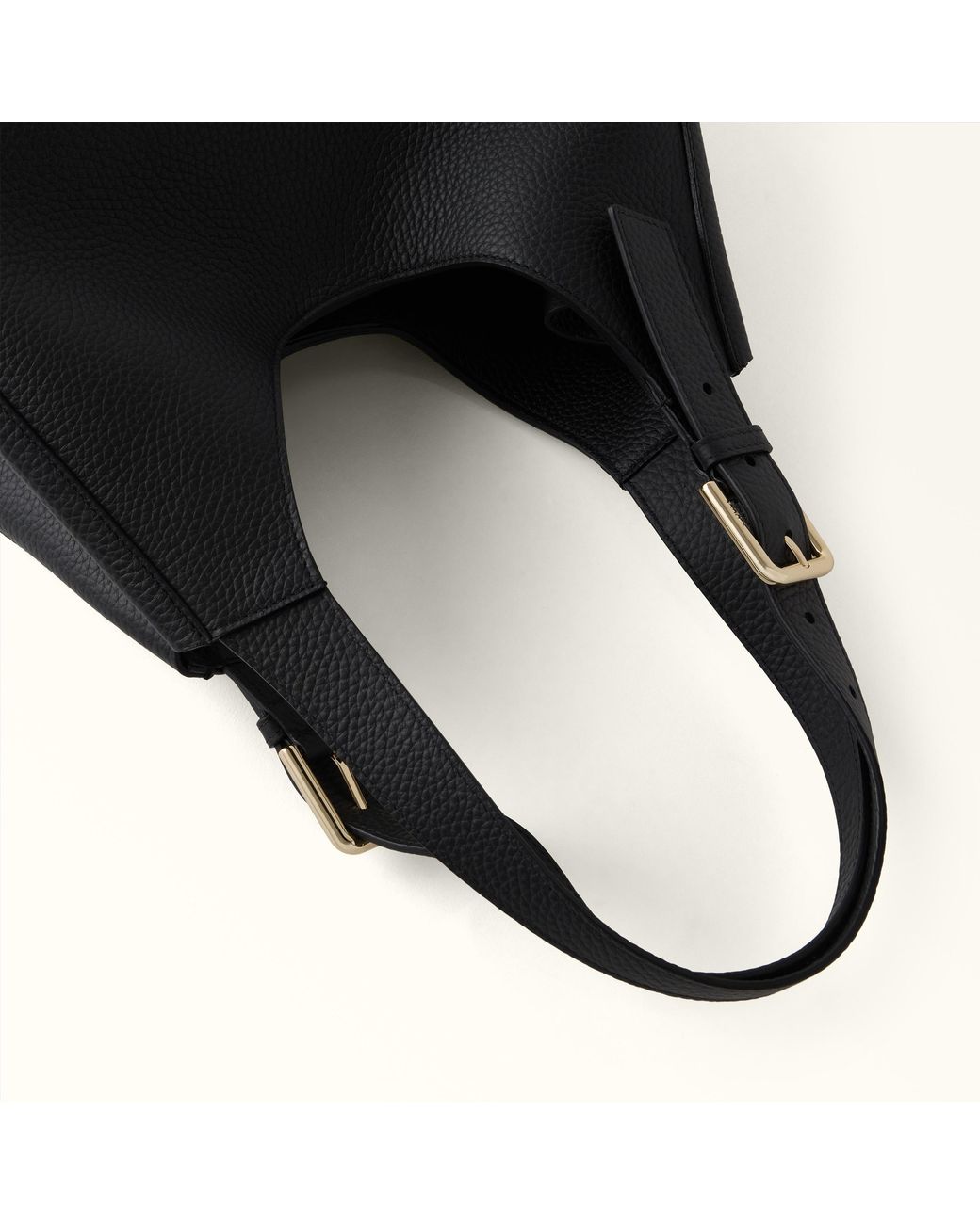 Furla Black Dora Tote M Nero Nisos Double Grained Leather