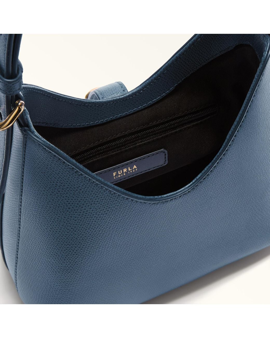 Furla Blue Iride Mini Bag Grigio Blu Textured Leather