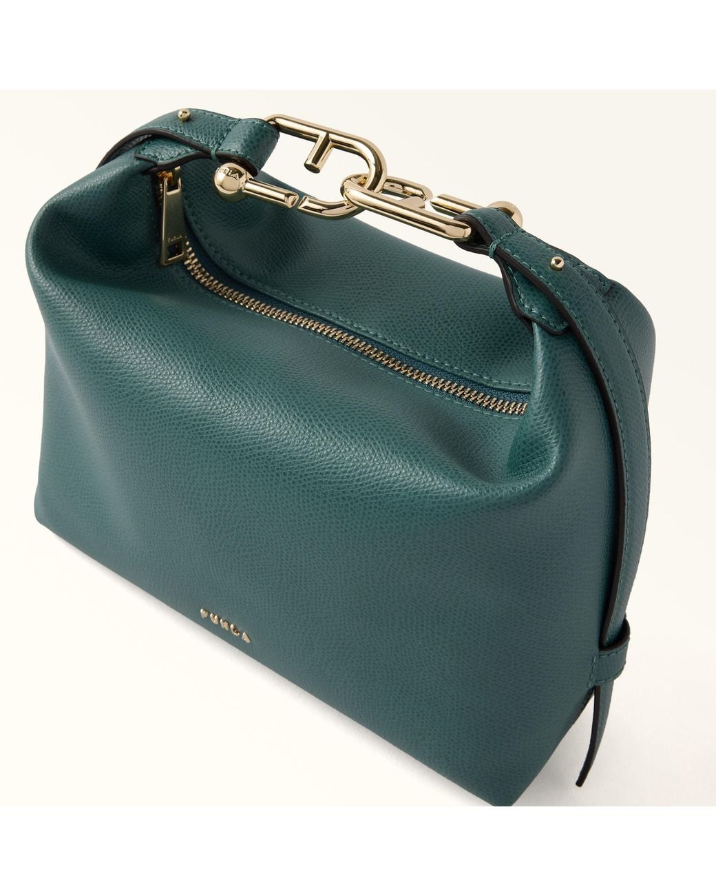 Furla Green Tonie Shoulder Bag Xl Edera Ares Soft Textured Leather