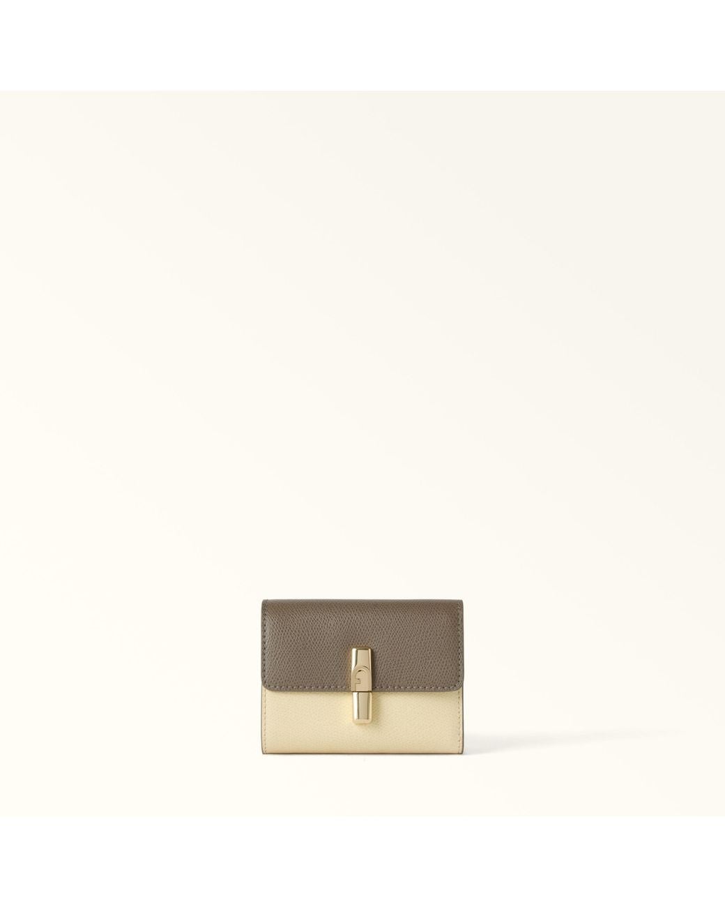 Furla Natural Iride Compact Wallet Muddy Textured Leather