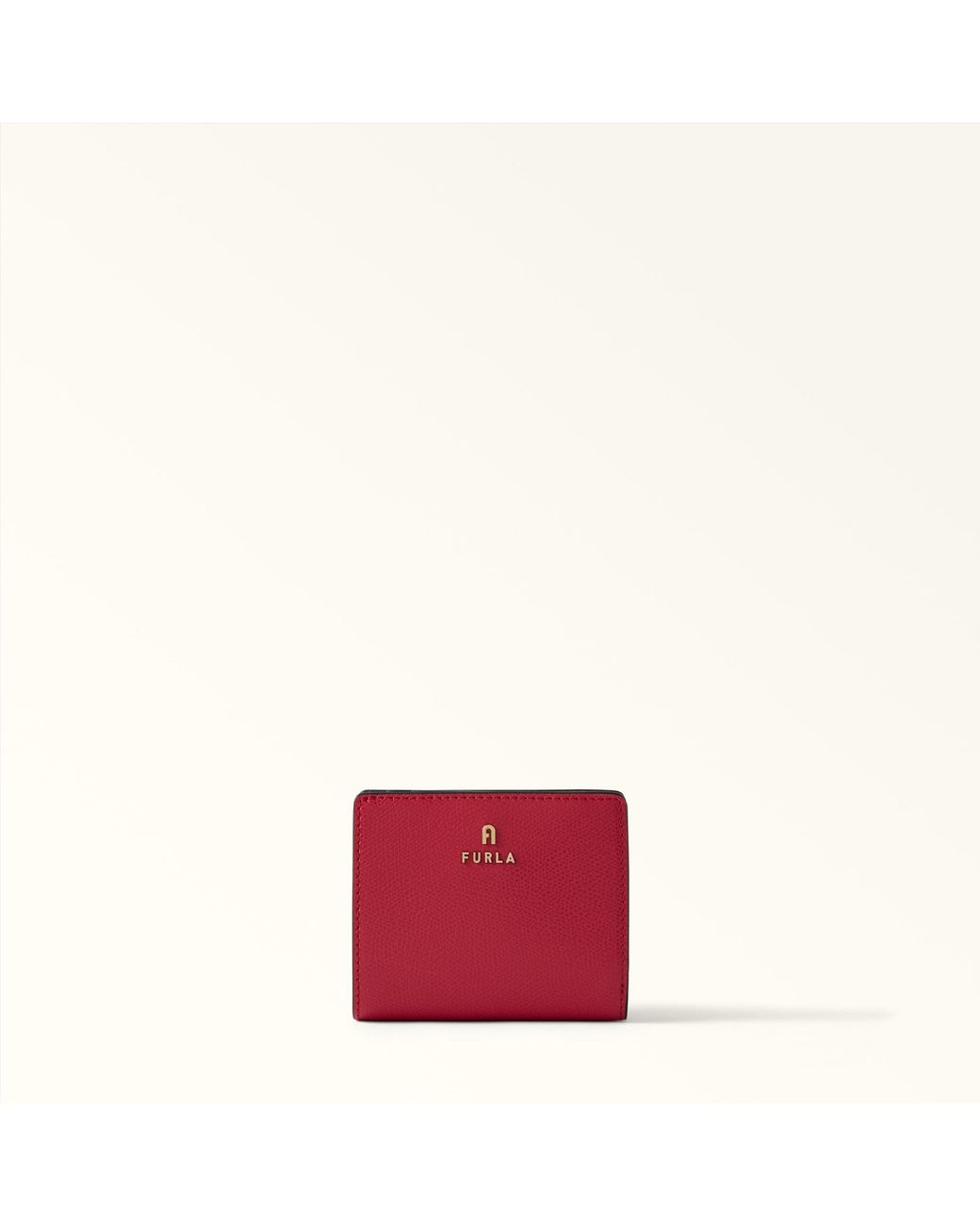 Furla Camelia Compact Wallet Ruby Textured Leather