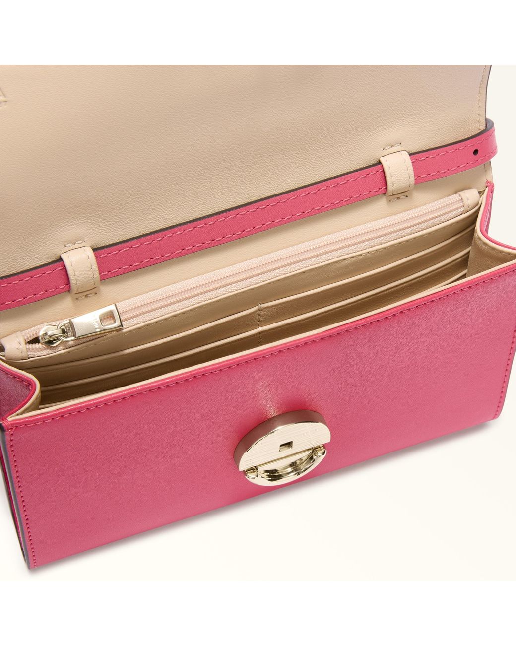 Furla Pink Sfera Mini Bag Velvet Sidney Calf Leather