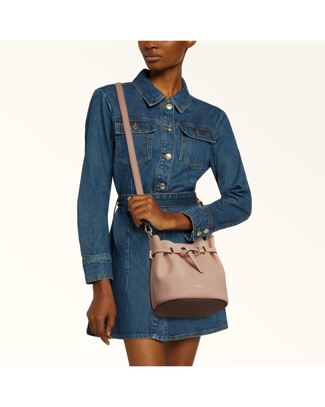 Furla Natural Aura Mini Bag Anemone Keria Grained Calf Leather