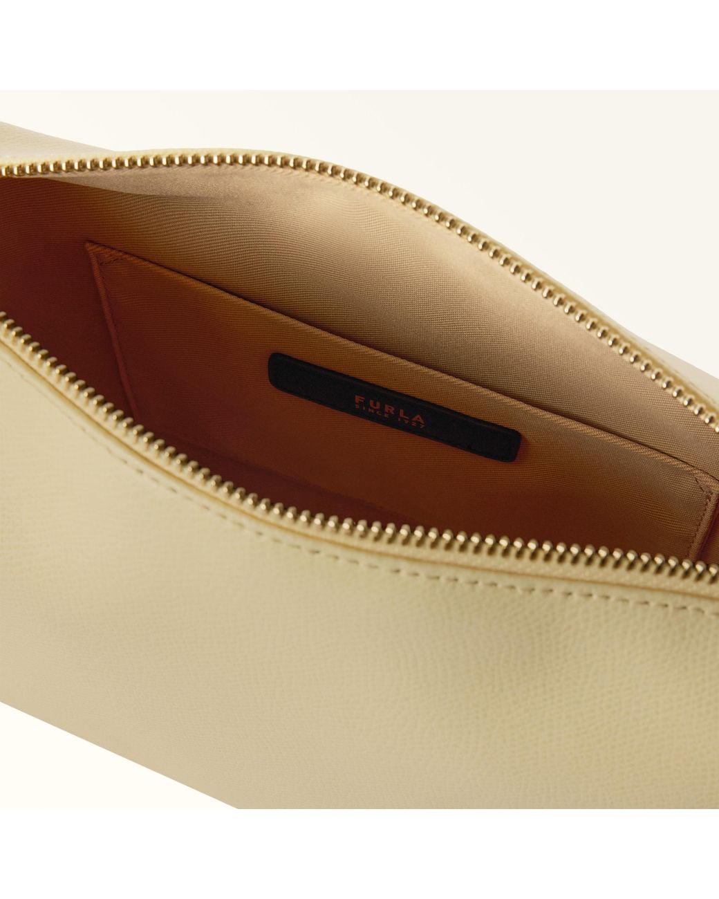 Furla Natural Tonie Shoulder Bag Cremino Ares Soft Textured Leather