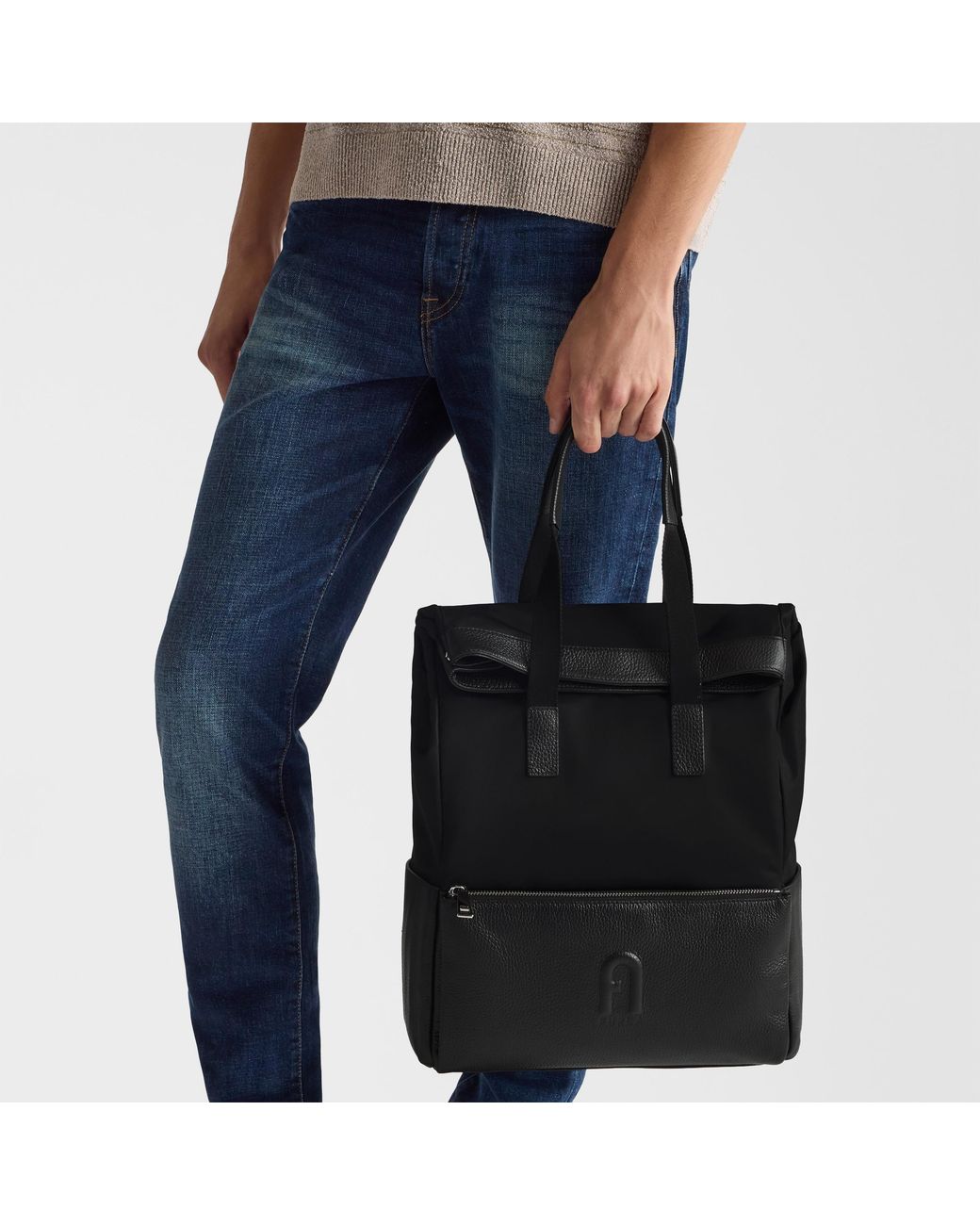Furla Black Urban Backpack Nero Nylon for men