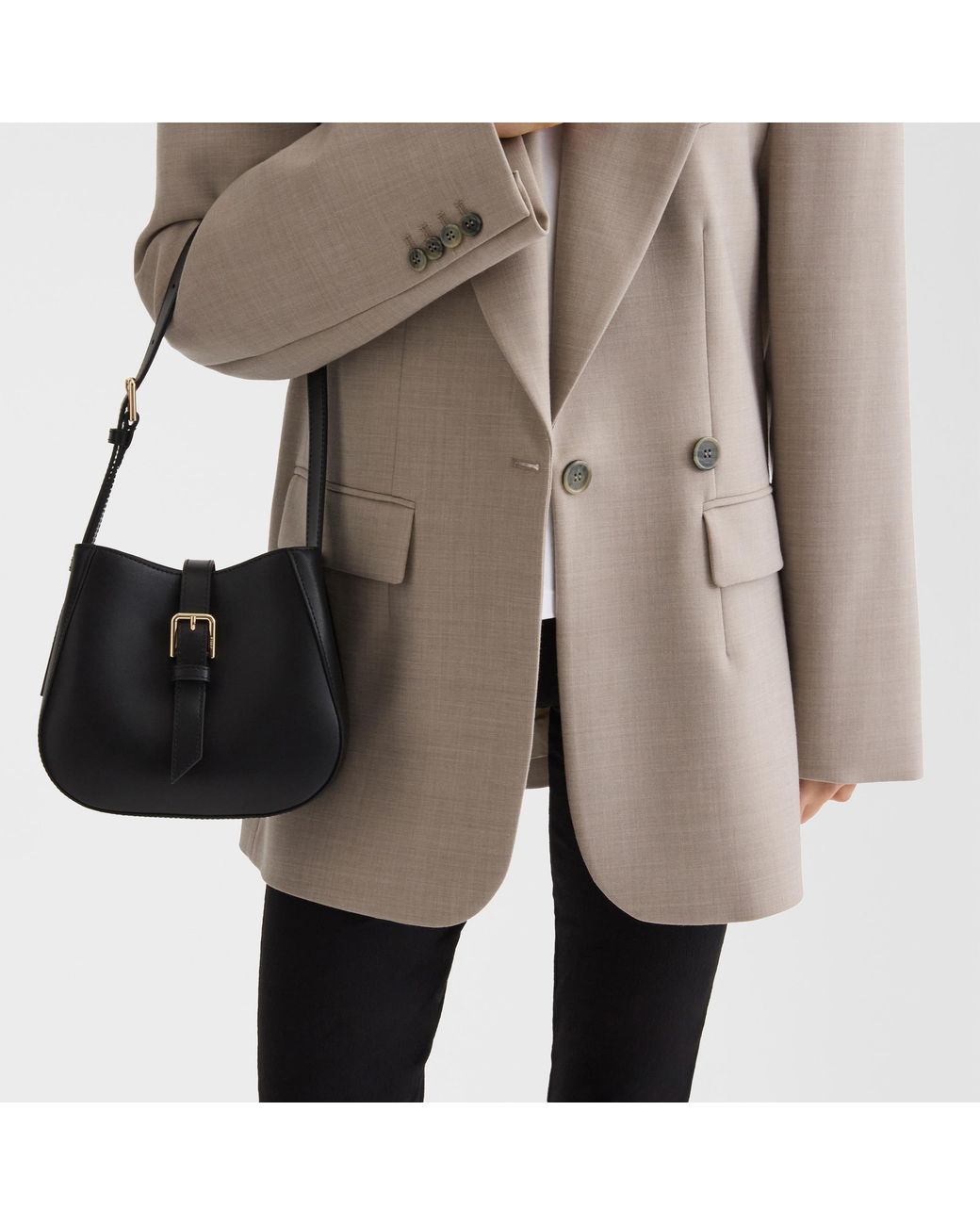 Furla Black Dora Bucket Bag Nero Sidney Calf Leather
