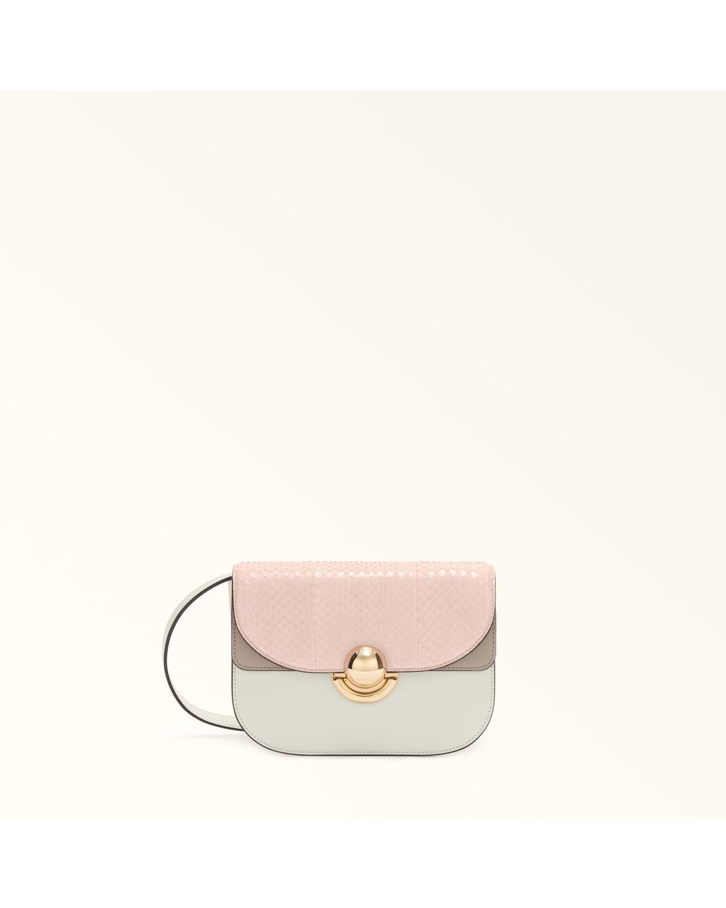 Furla Pink Sfera Crossbody Mini Dusty Elaphe Lux Leather + Soft Calf Leather