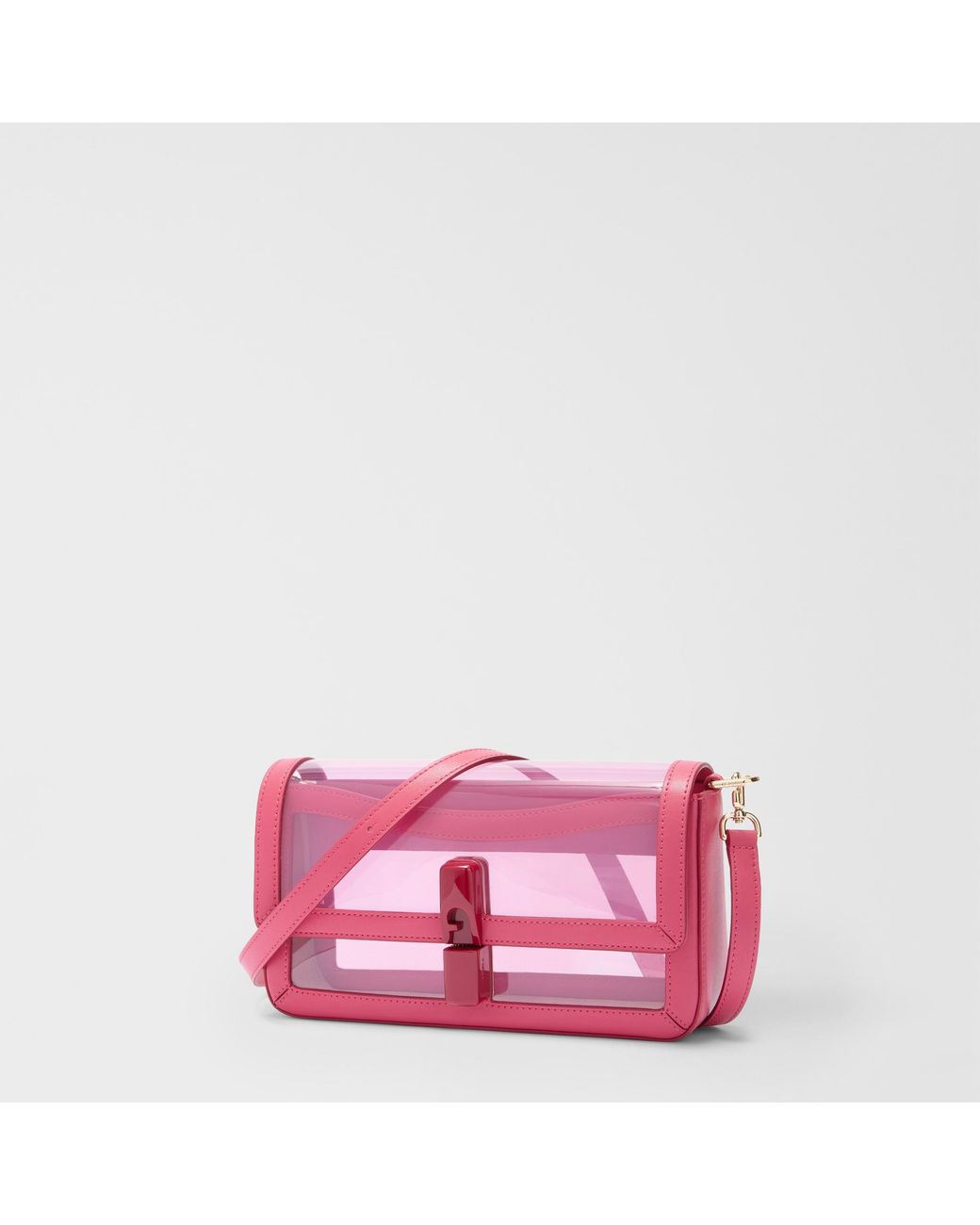 Furla Pink Iride Crossbody Toni Velvet Tpu Fabric + Sidney Calf Leather