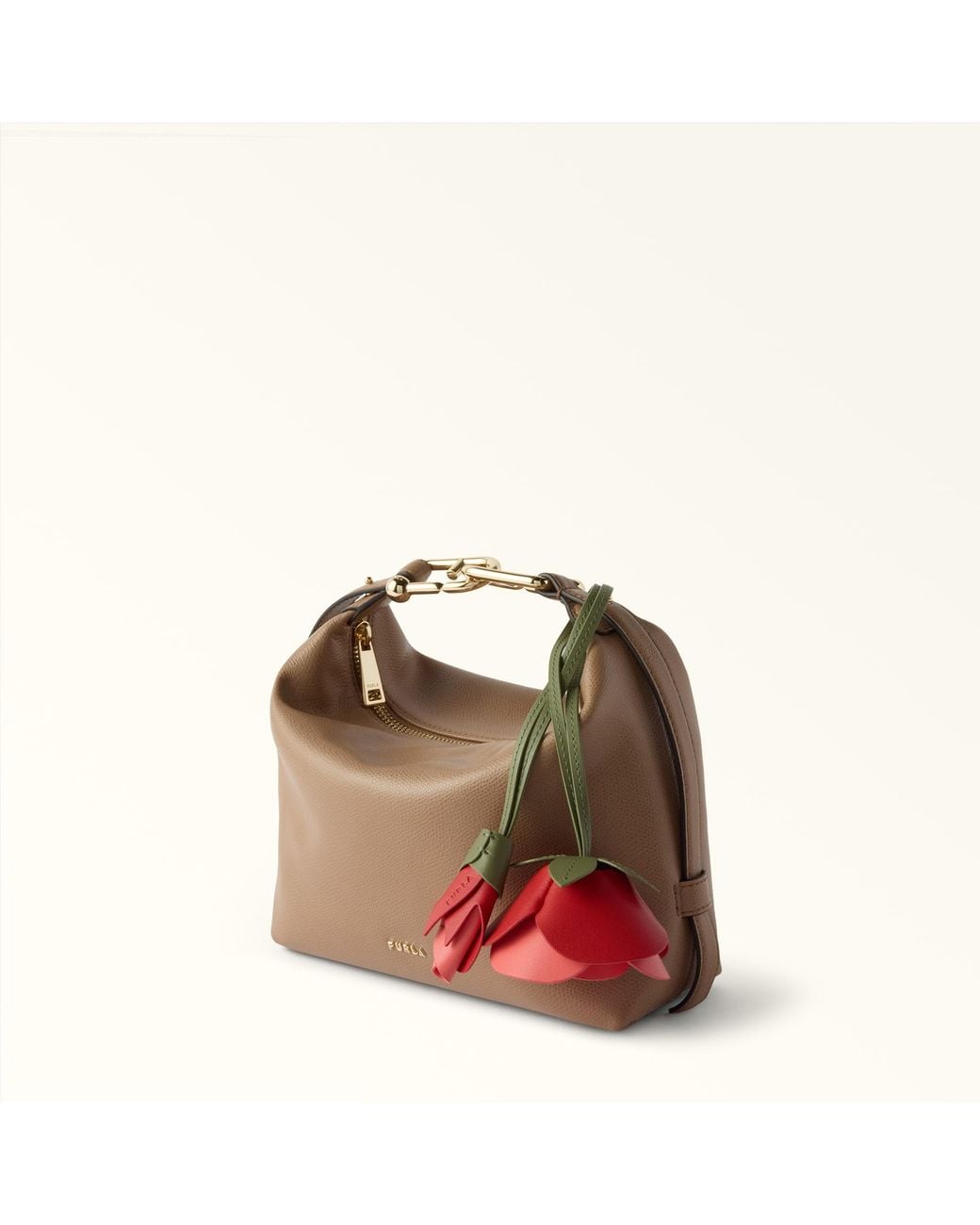 Furla Red Allegra Charm Toni M1 Colourblock Sydney Calf Leather