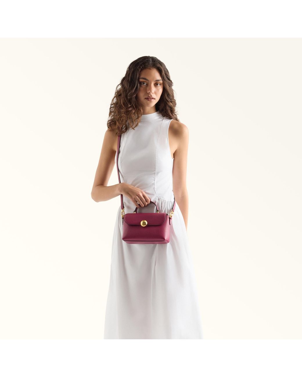 Furla Purple Moonlight Top Handle Rododendro Night Calf Leather