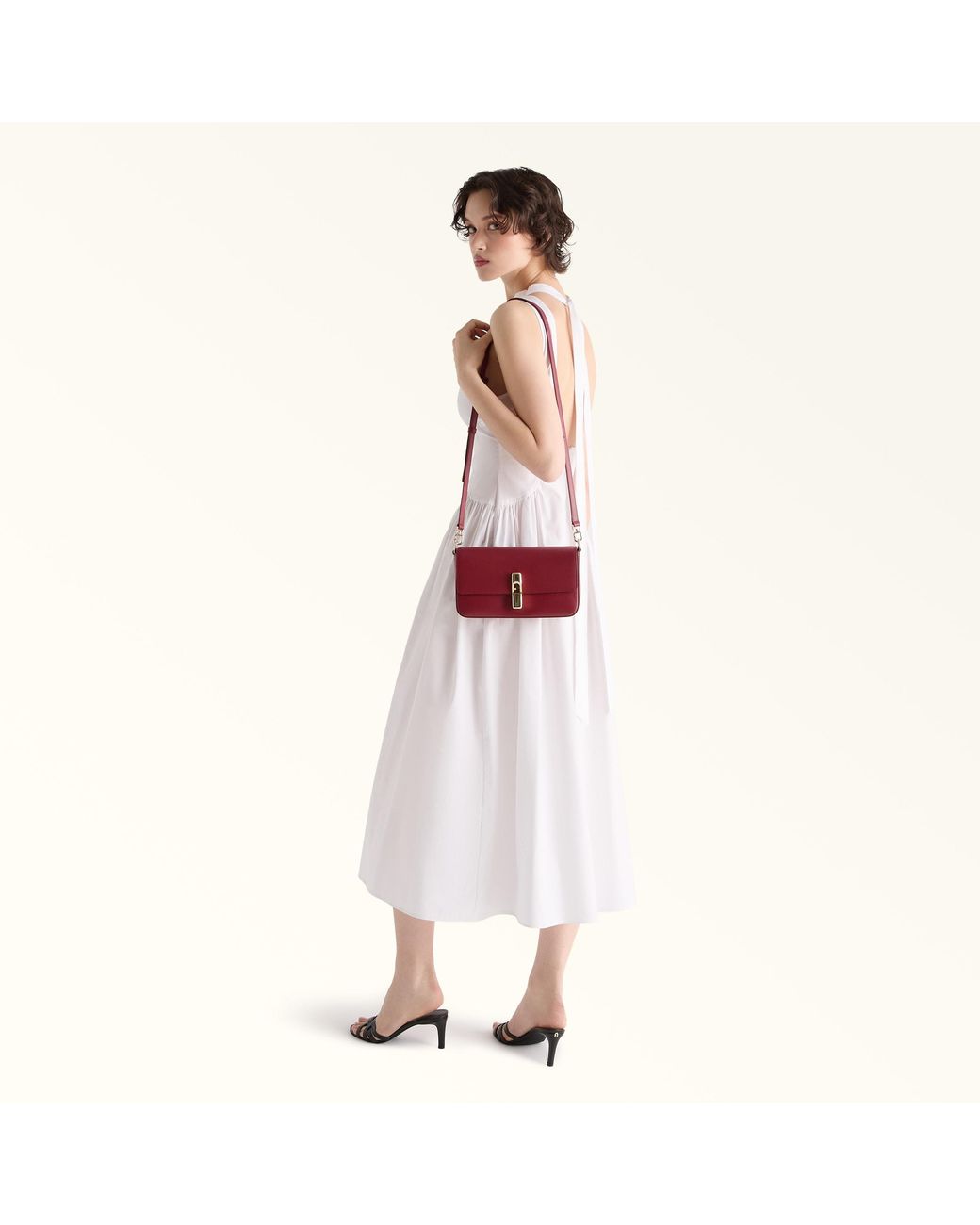 Furla Iride Crossbody Ciliegia D Textured Leather