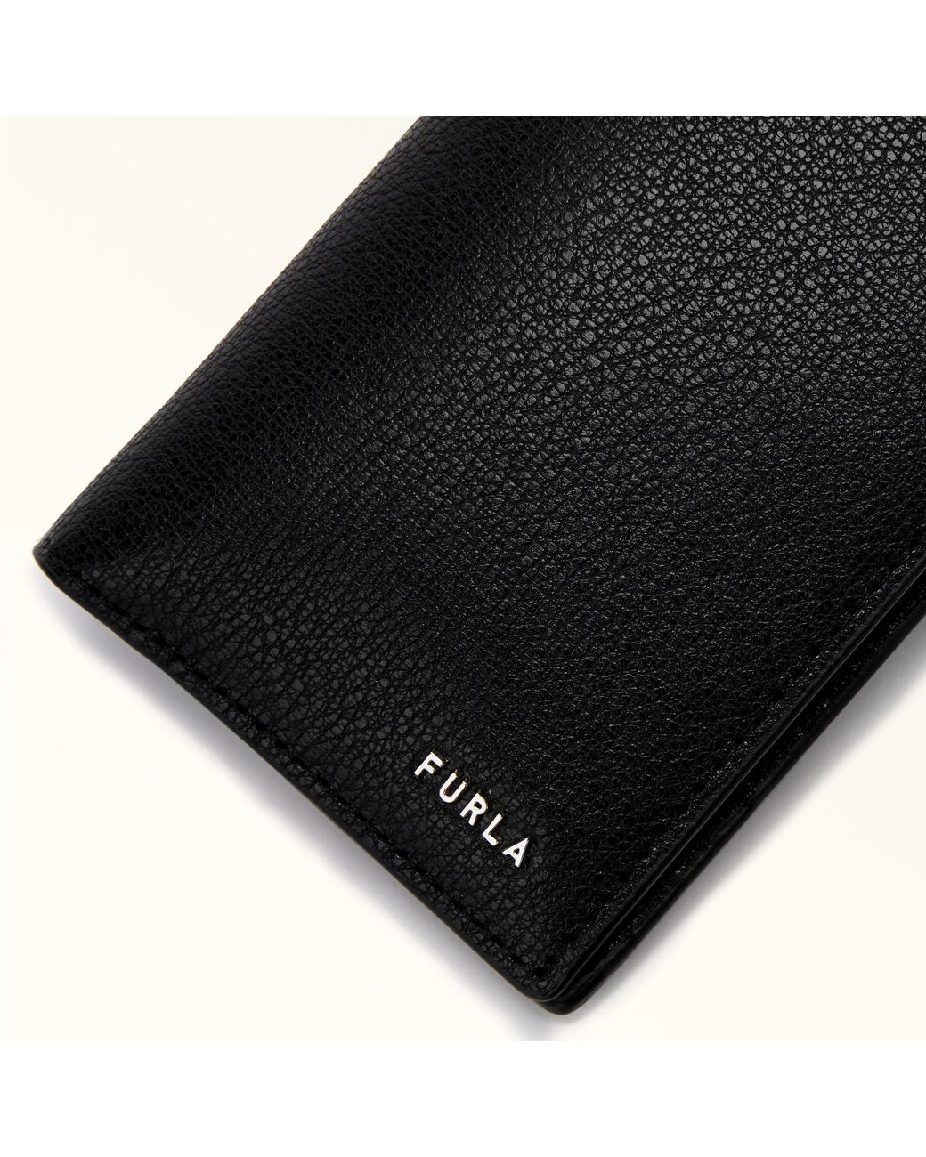 Furla Black Project Continental Wallet Nero Milos Textured Calf Leather for men